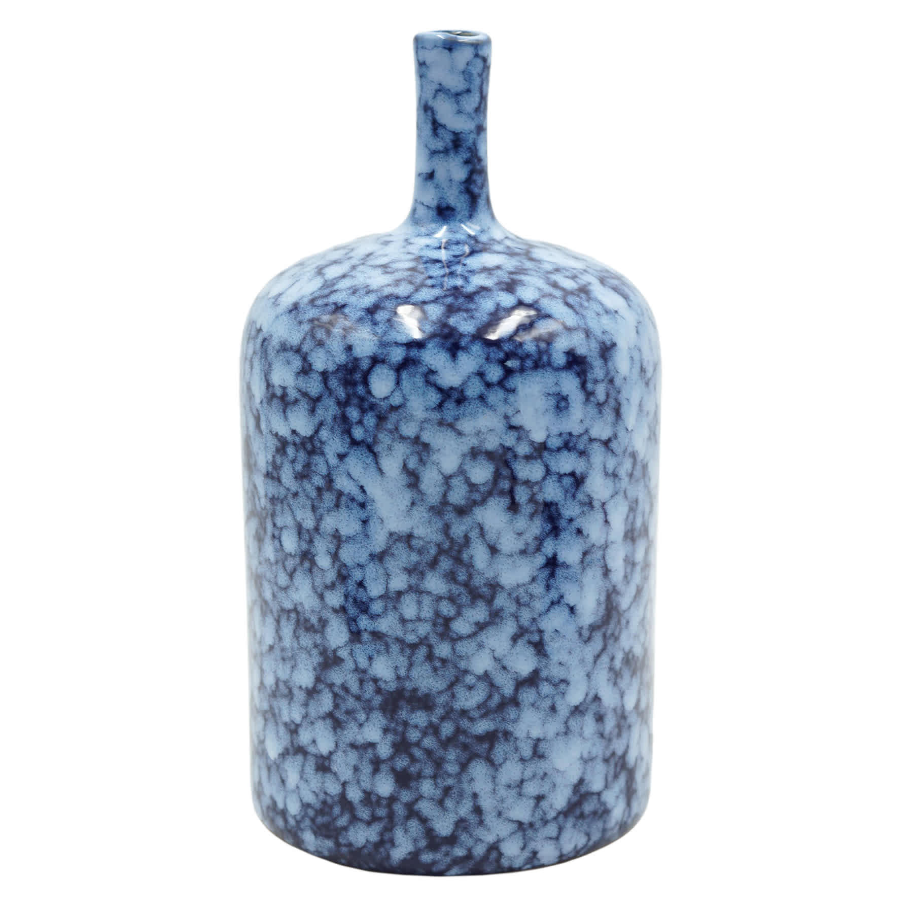 Tracey Boyd Blue Splatter Ceramic Vase, 9.5"