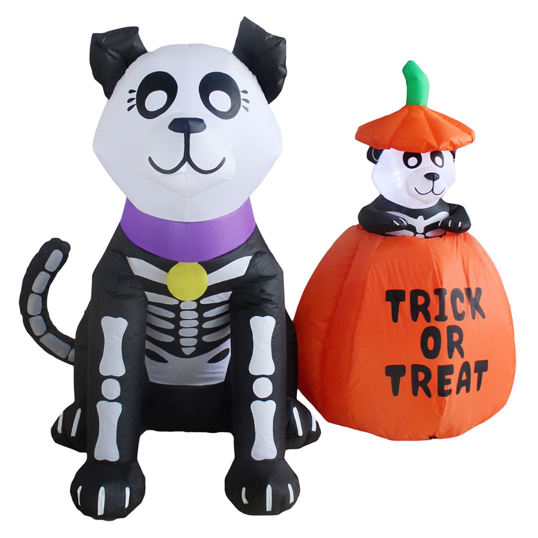 Pop-Up Skeleton Dogs Halloween Inflatable, 4'