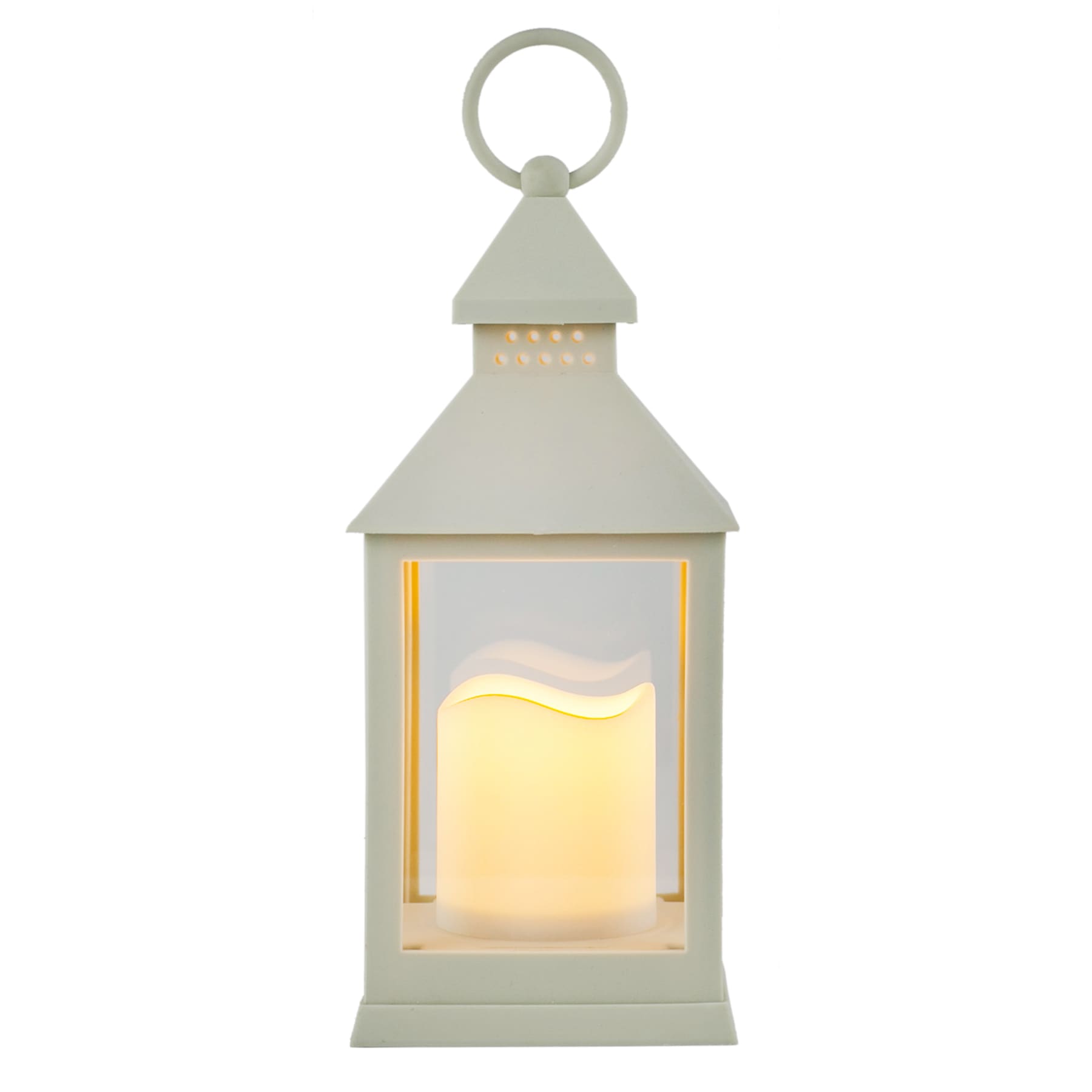 Ivory LED Lantern, 9.5"