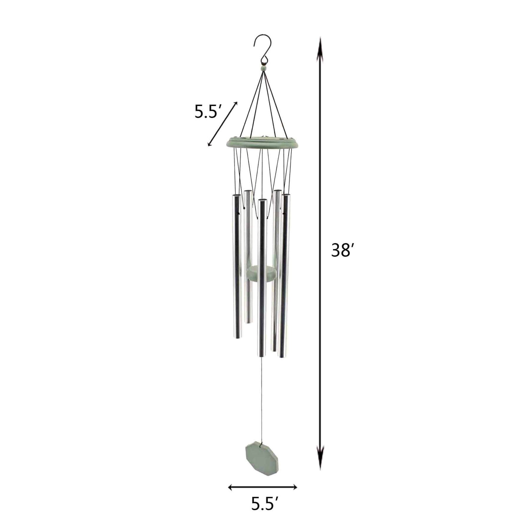 Providence Wooden Top Classic Wind Chime, 38"