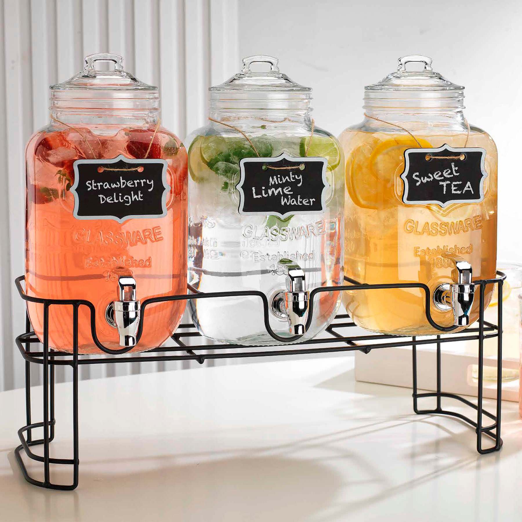 Triple Dispenser with Lid, 3.2gal