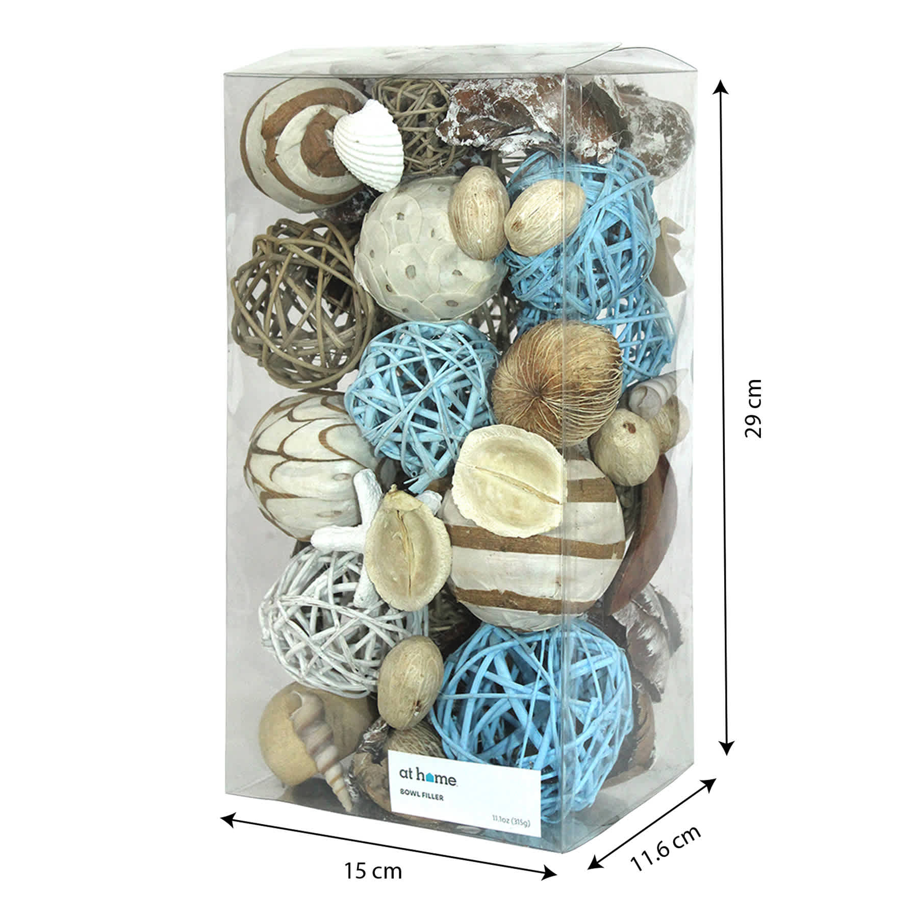 Light Blue And Natural Dried Bowl Filler