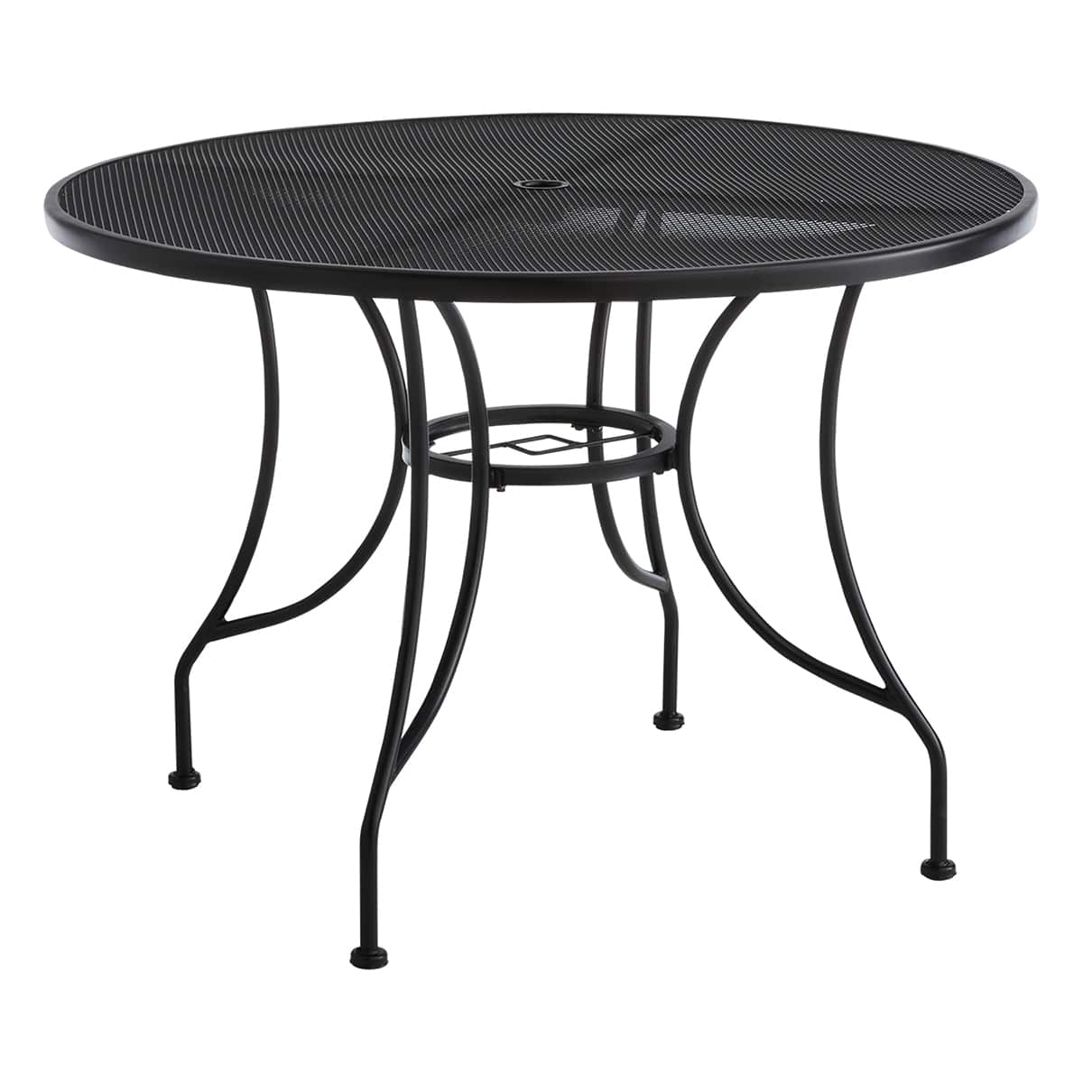 Woodhill Round Metal Patio Dining Table, Black