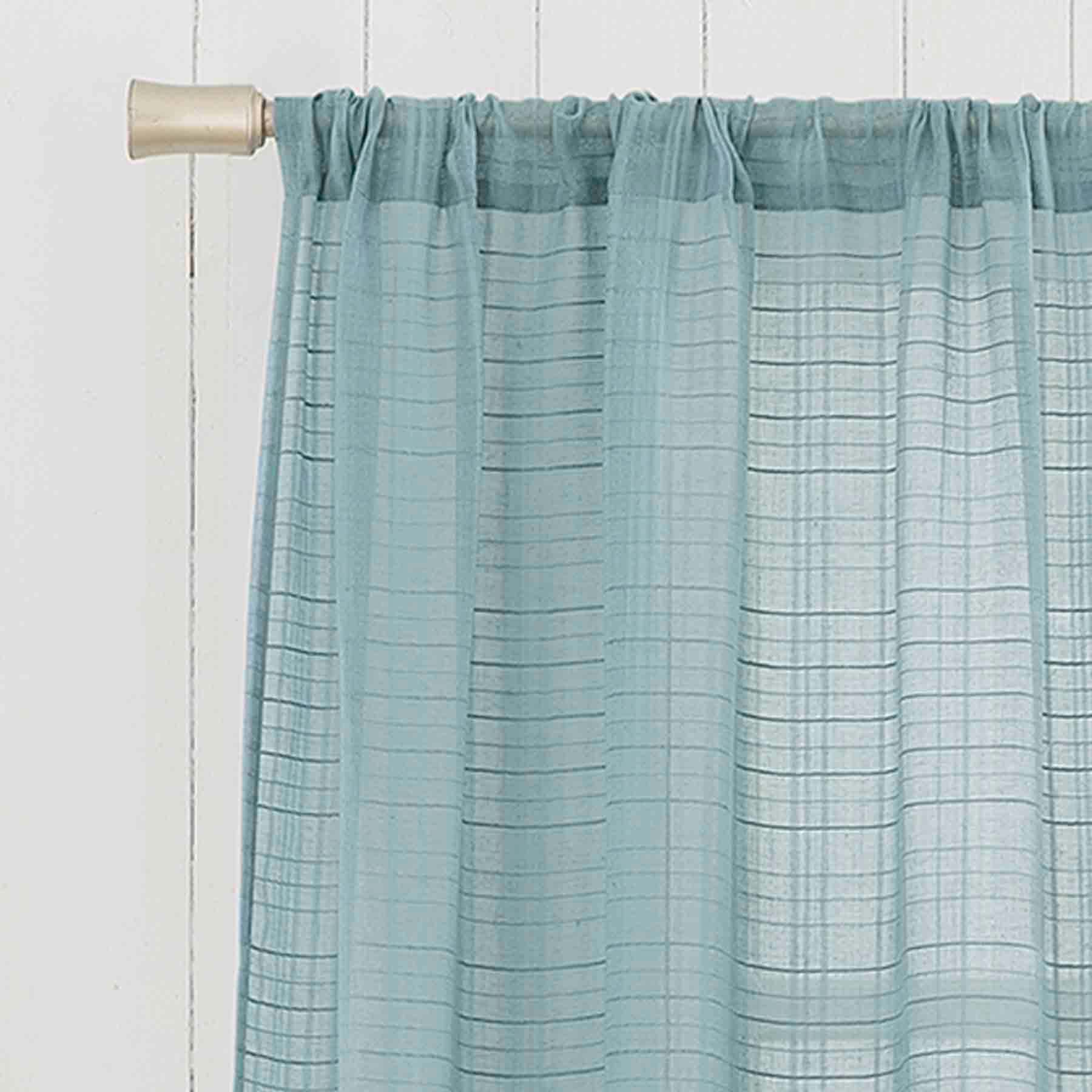 Bayside Blue Rod Pocket Curtain Panel, 84"