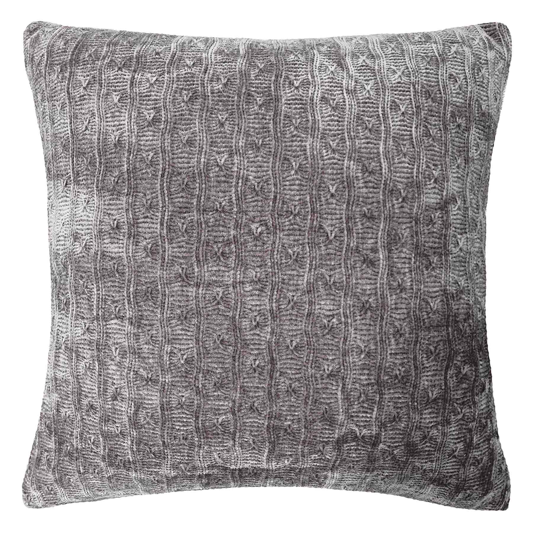 Menlo Grey Chenille Throw Pillow, 18"