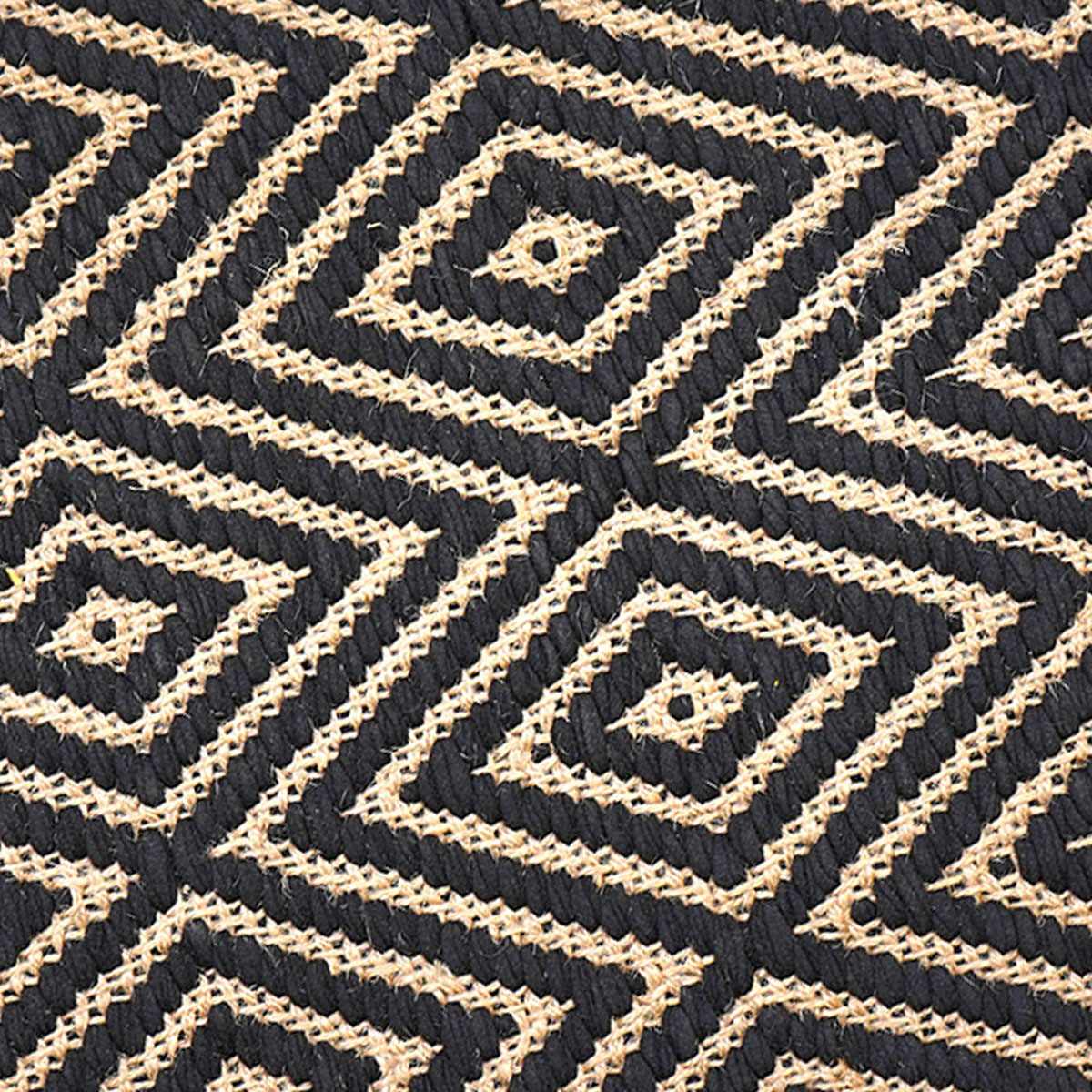 Natural Jute Placemat with Black Diamond Print, 13x19