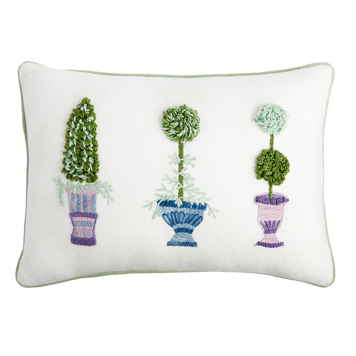 Providence Potted Shrubs Woven Lumbar Outdoor Throw Pillow, 14x20