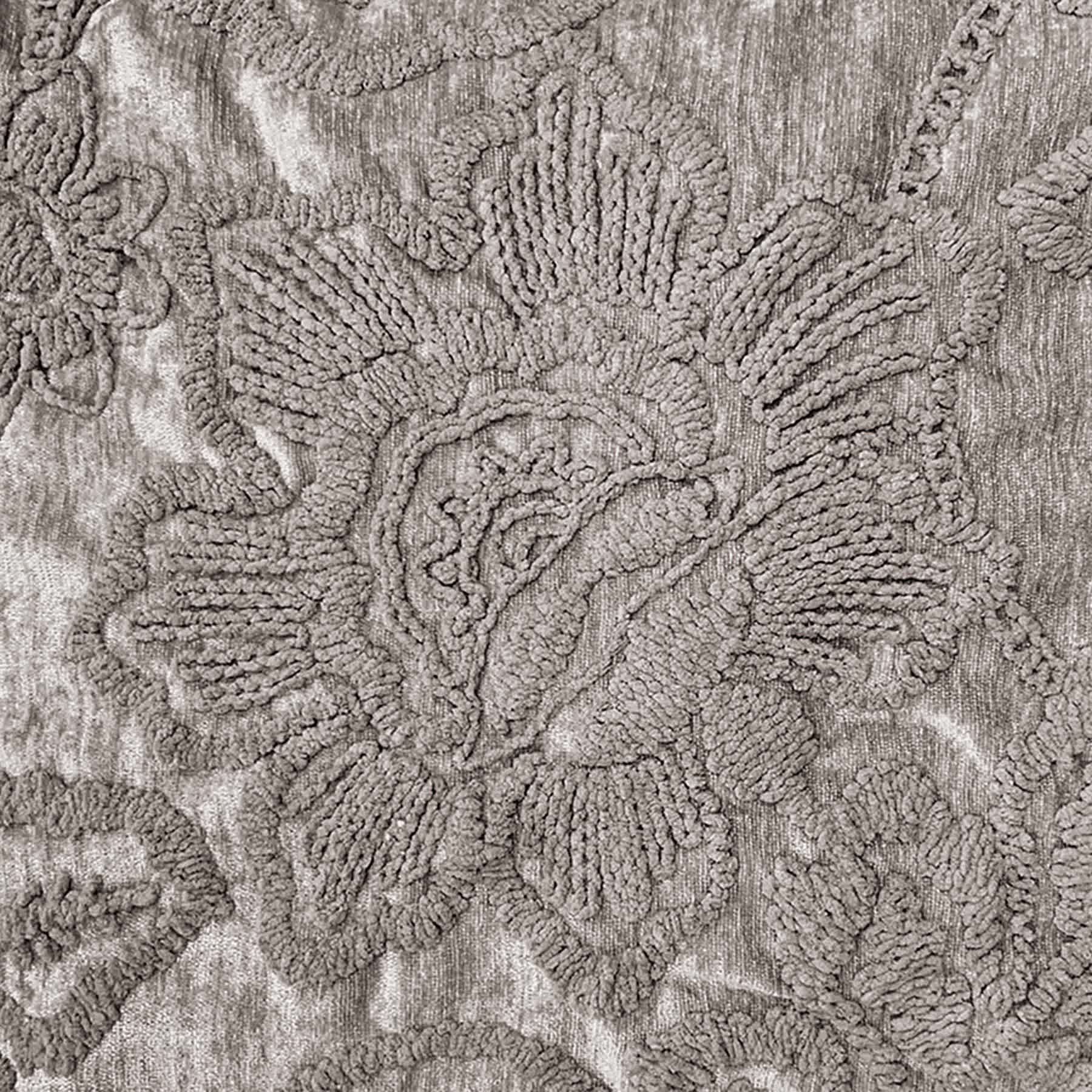 Frannie Taupe Floral Embroidered Throw Pillow, 18"
