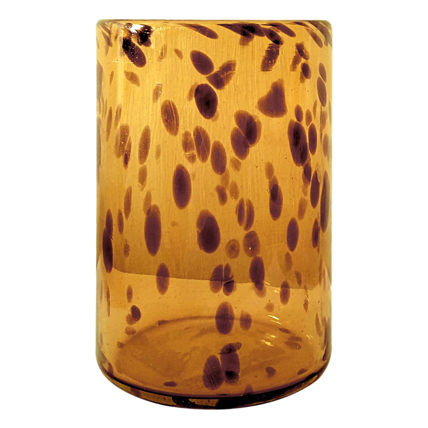 Providence Glass Tortoise Shell Cylinder Candle Holder, 6"