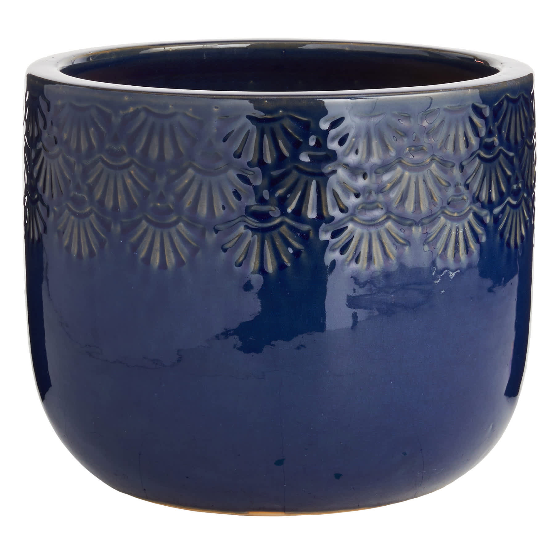 Ashley Blue Ceramic Outdoor Planter, Medium