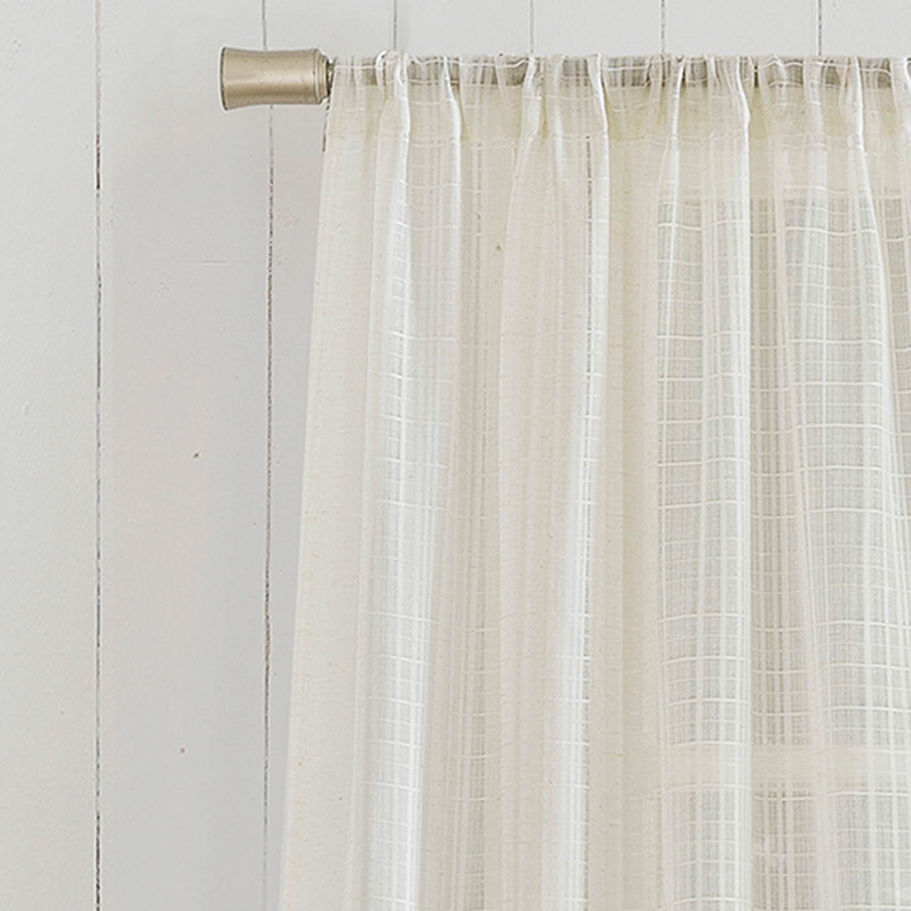 Bayside Natural Rod Pocket Curtain Panel, 84"