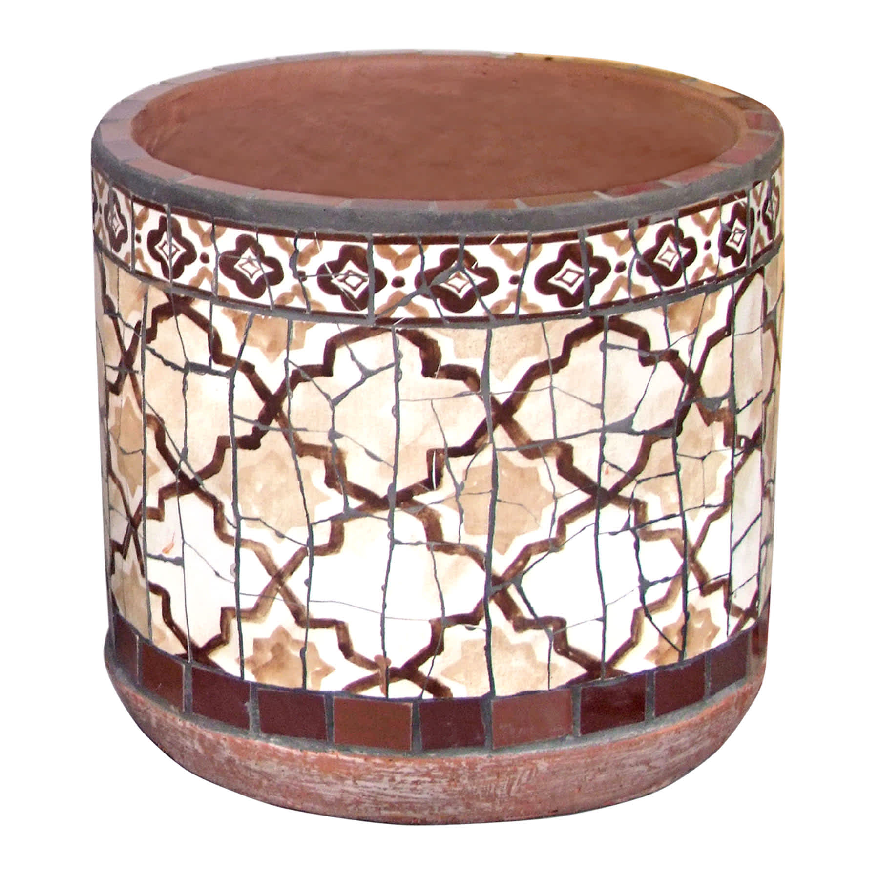 Tracey Boyd Brown Mosaic Ceramic Outdoor Planter, Medium