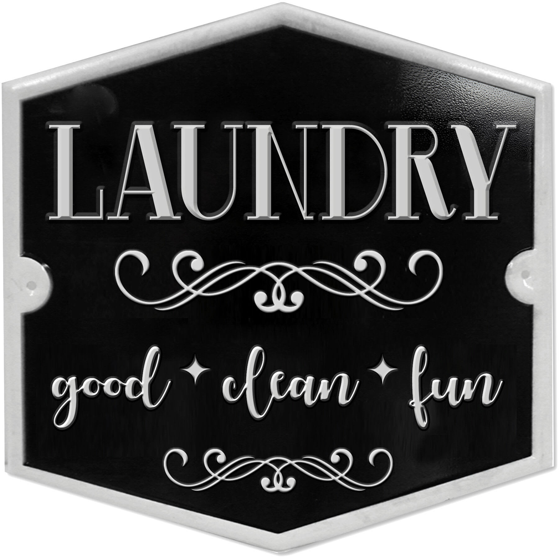 Laundry Metal Wall Art, 12"