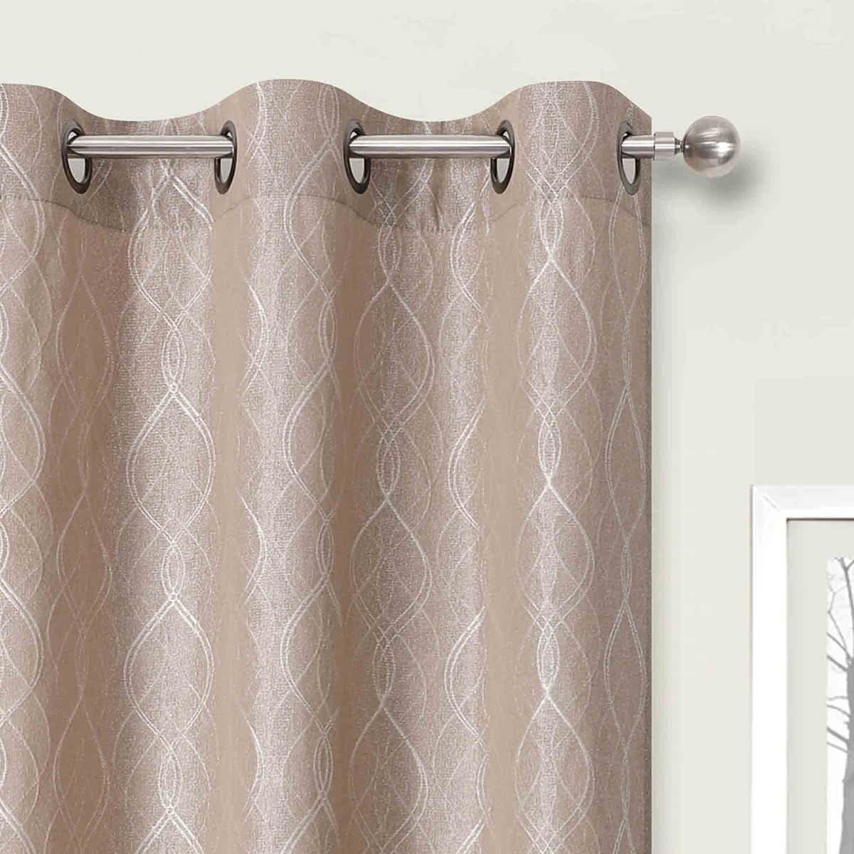 2-Pack Cillian White Light Filtering Grommet Curtain Panel Set, 84"