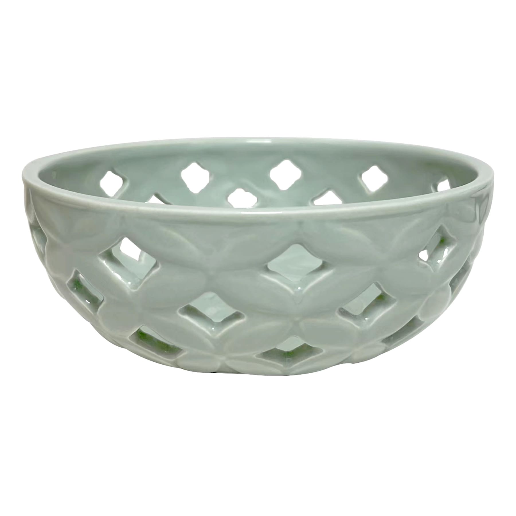 Providence Green Cutout Ceramic Bowl, 6.8x2.5
