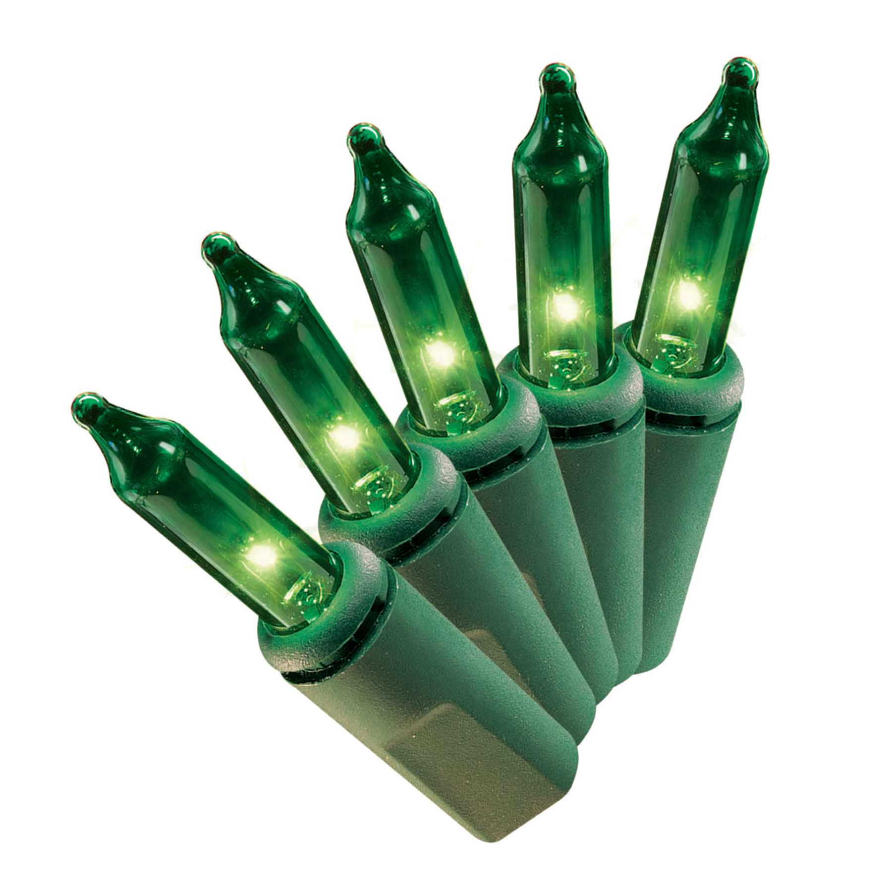 100-Count Green Mini Lights with Green Wire