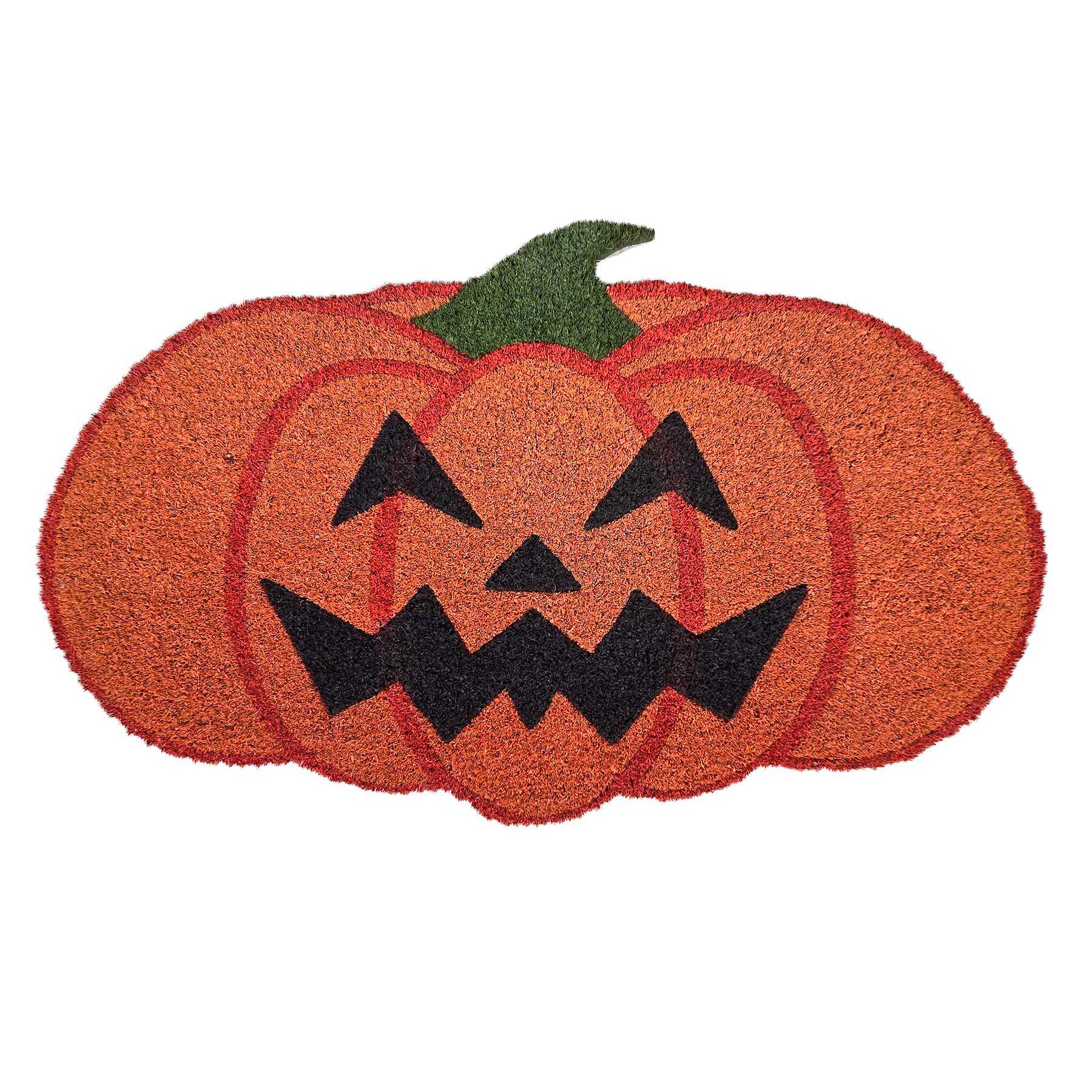 Happy Haunting Jack-o'-Lantern Shaped Coir Mat, 18x30