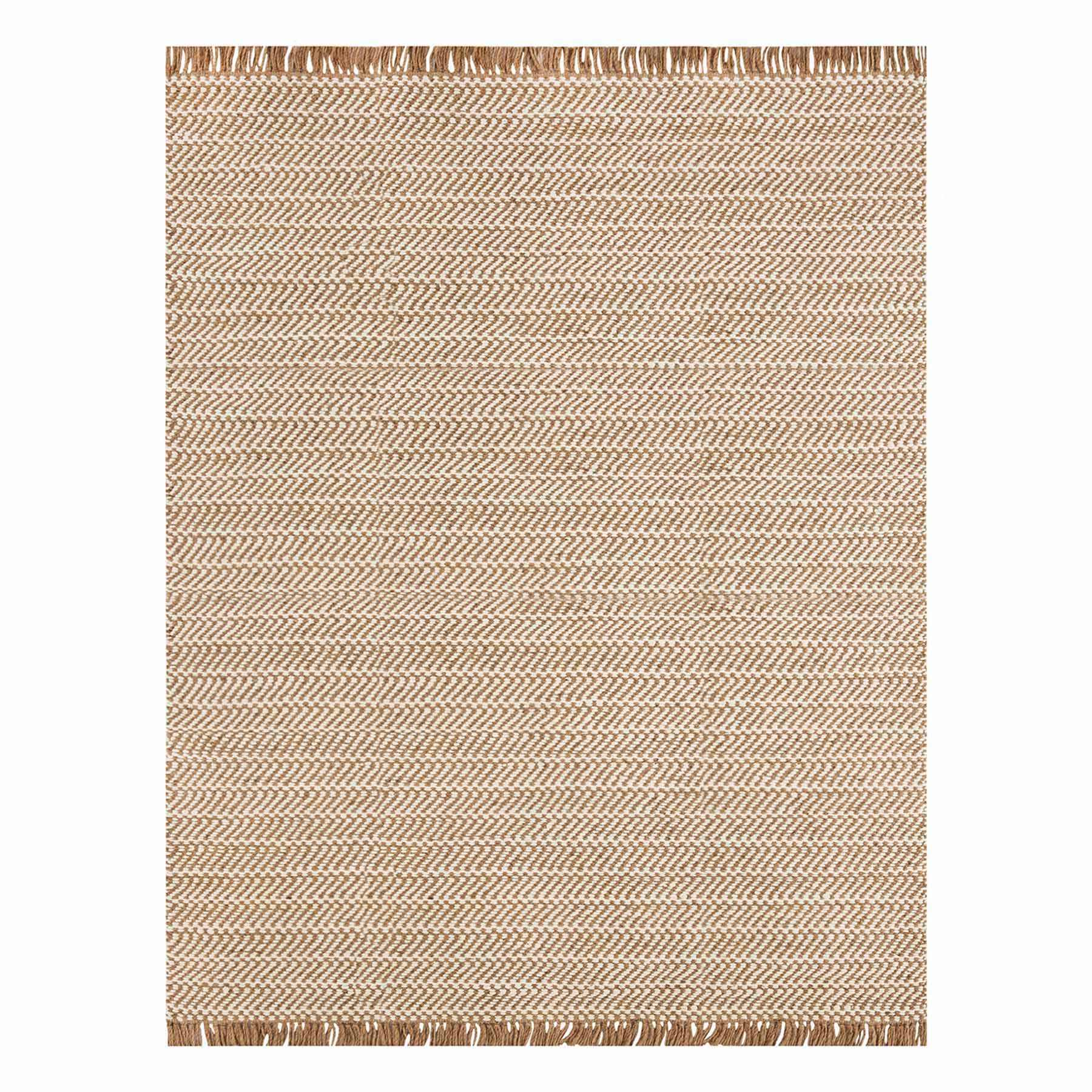 (B821) Crosby St. Moore Natural Herringbone Area Rug, 8x10