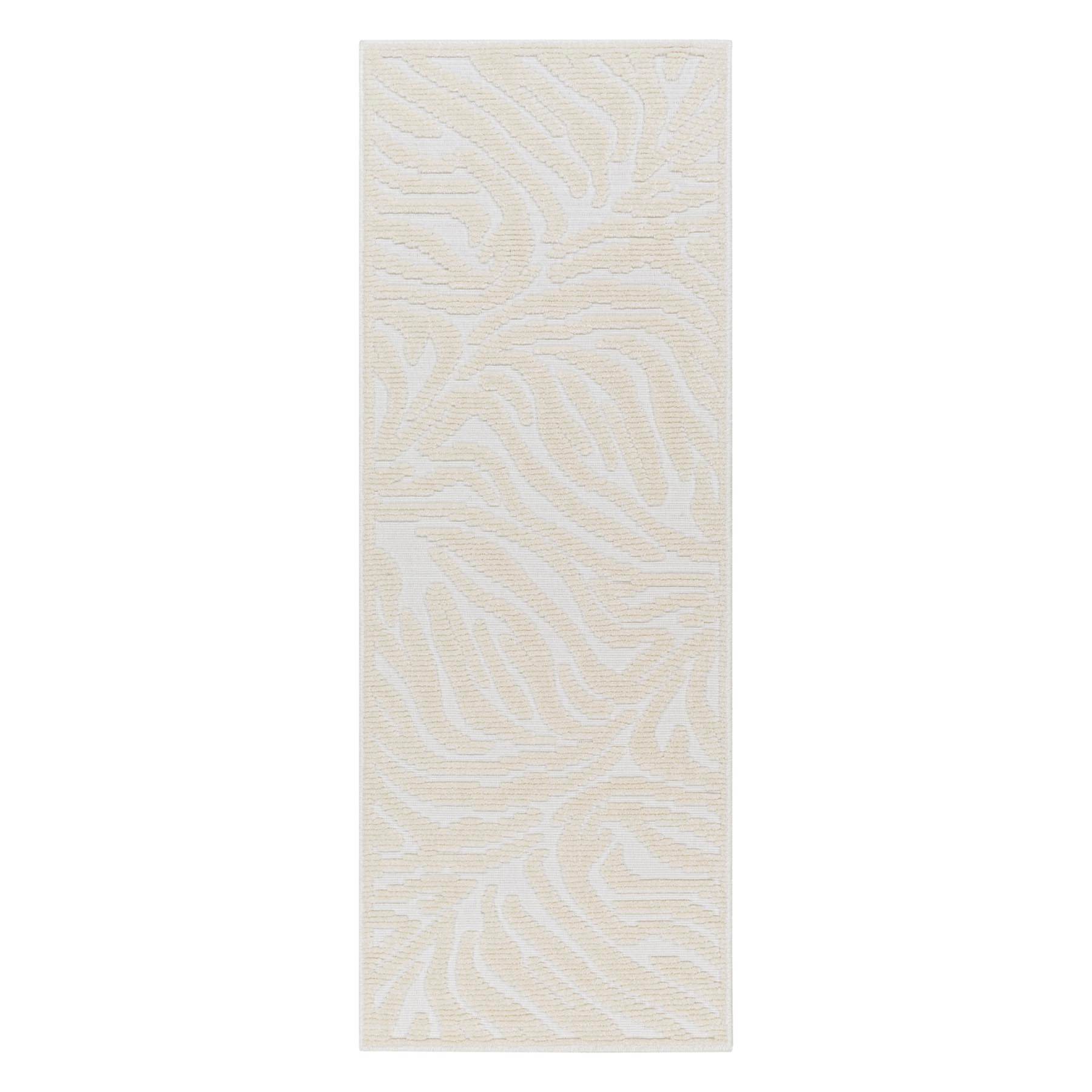 (B861) Crosby St. Lyna Ivory Zebra Design Washable Runner, 2x7
