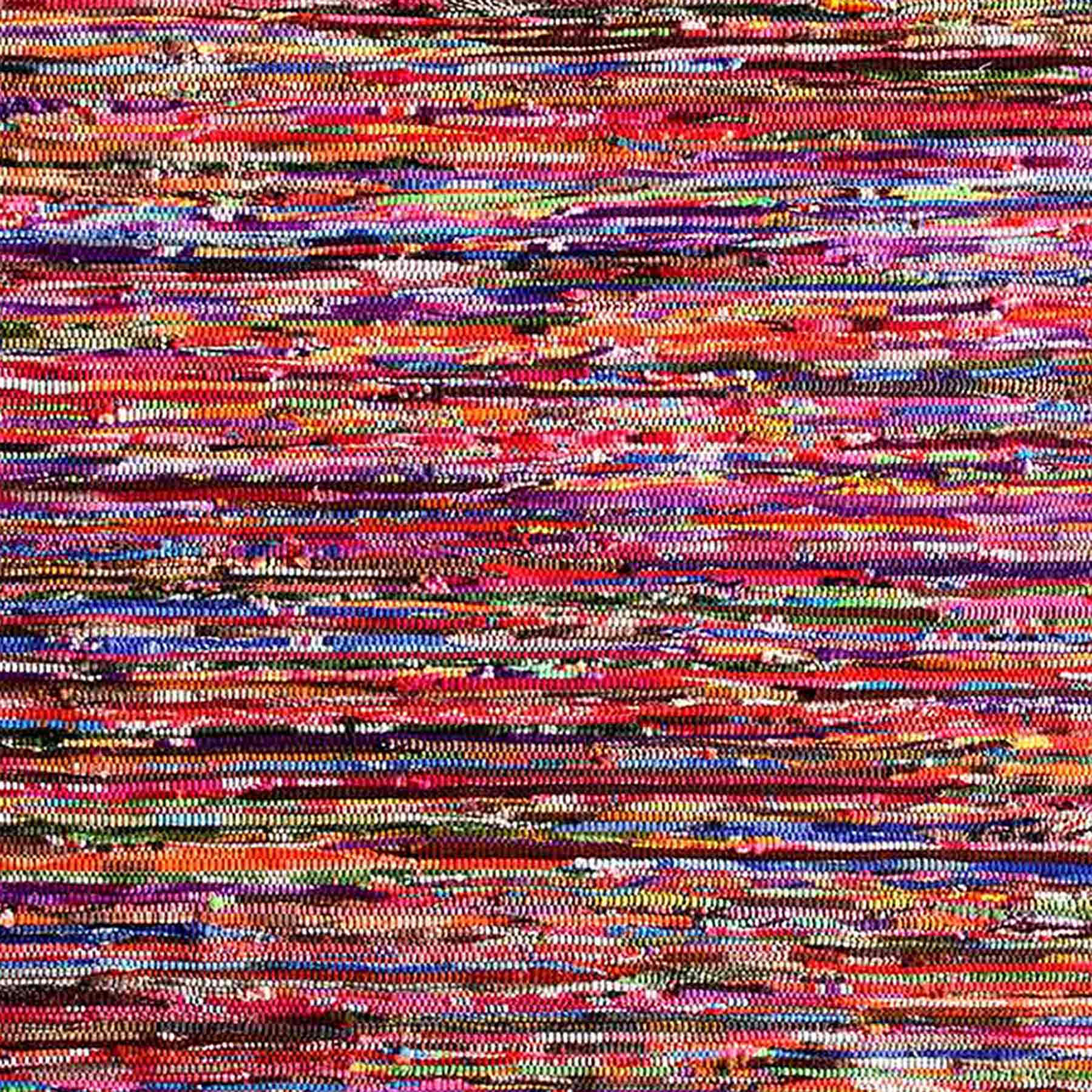 (D410) Polar Chindi Fleece Multicolor Area Rug, 5x7