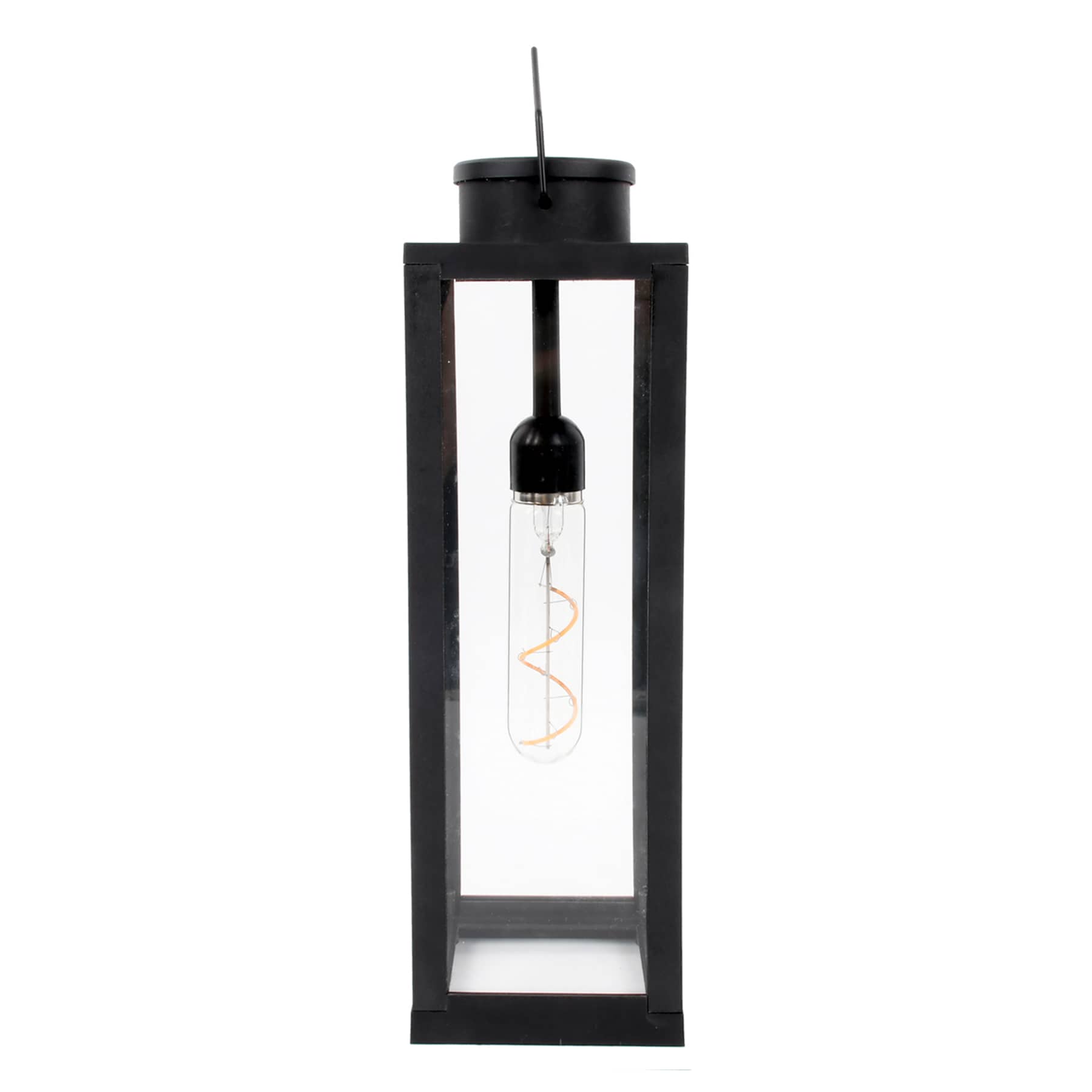 Crosby St. Black Outdoor Solar Lantern, 12"