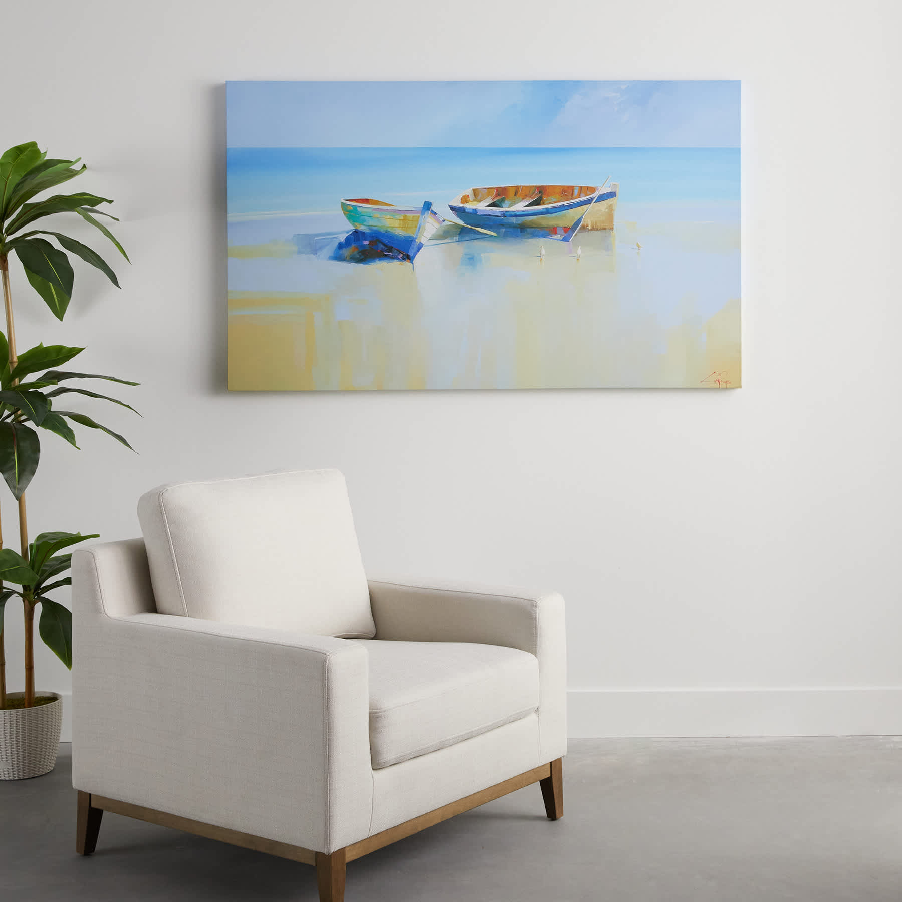 Afternoon Gulls Canvas Wall Art, 60x36