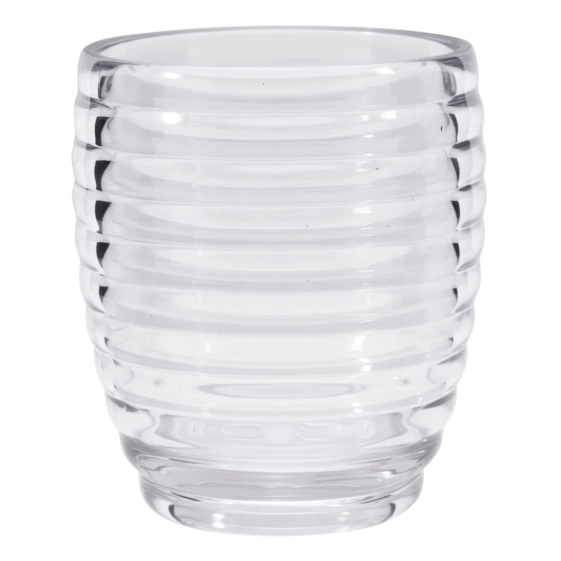 Clear Ring Textured Acrylic Double Old Fashioned Glass, 14oz