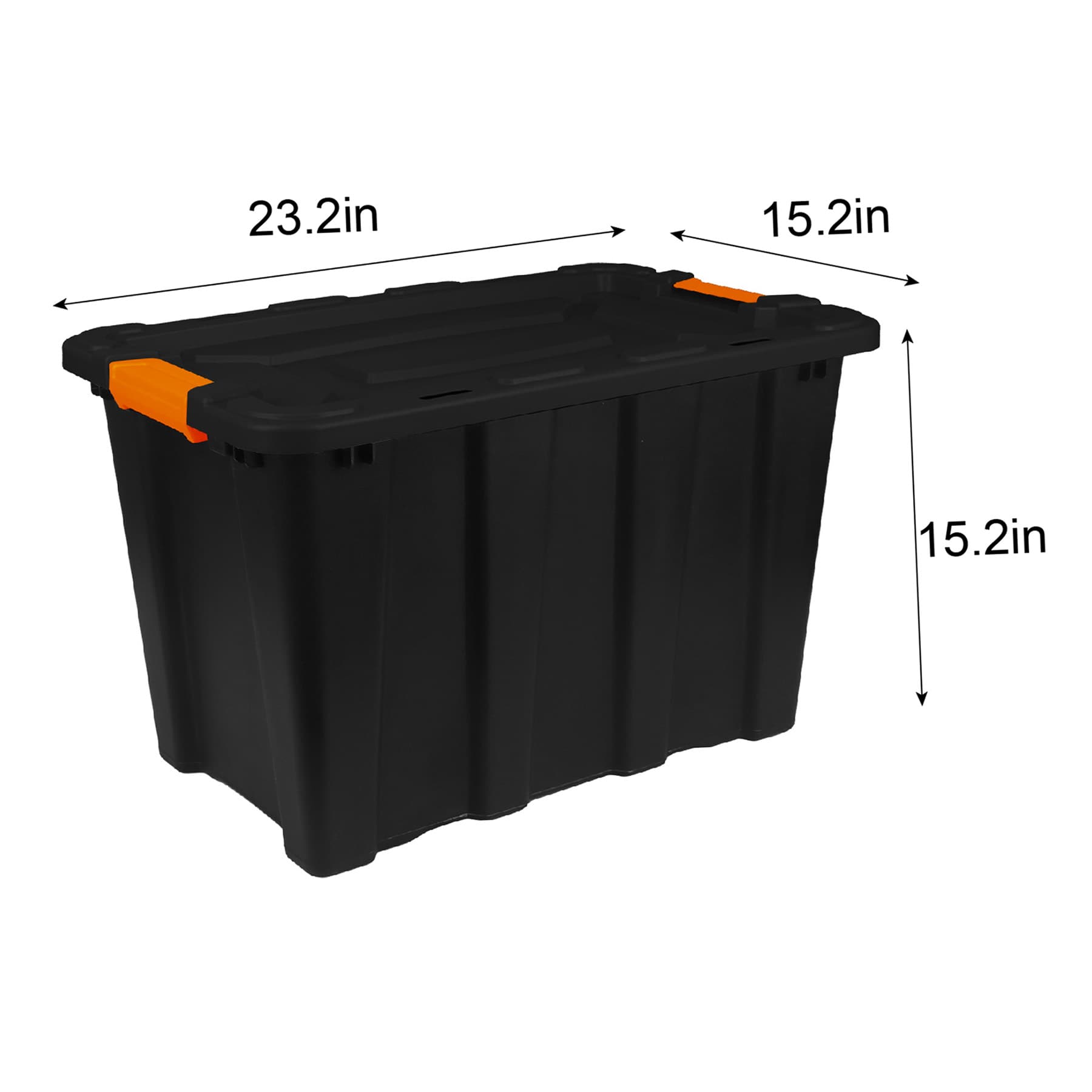 Heavy Duty Black Halloween Tote with Orange Handle, 55l