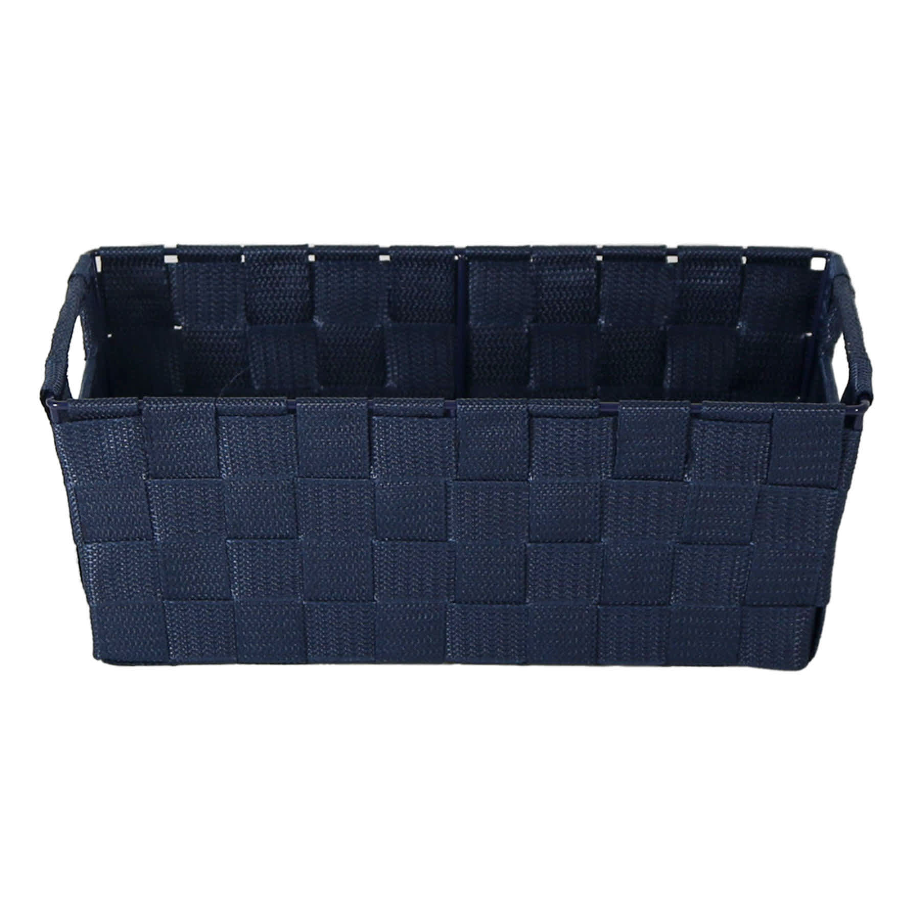 Frankin Navy Blue Woven Rectangle Storage Basket, Small