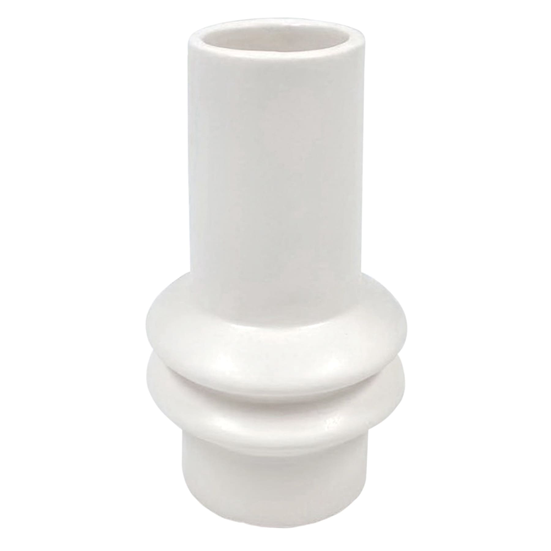 White Ceramic Vase, 5"