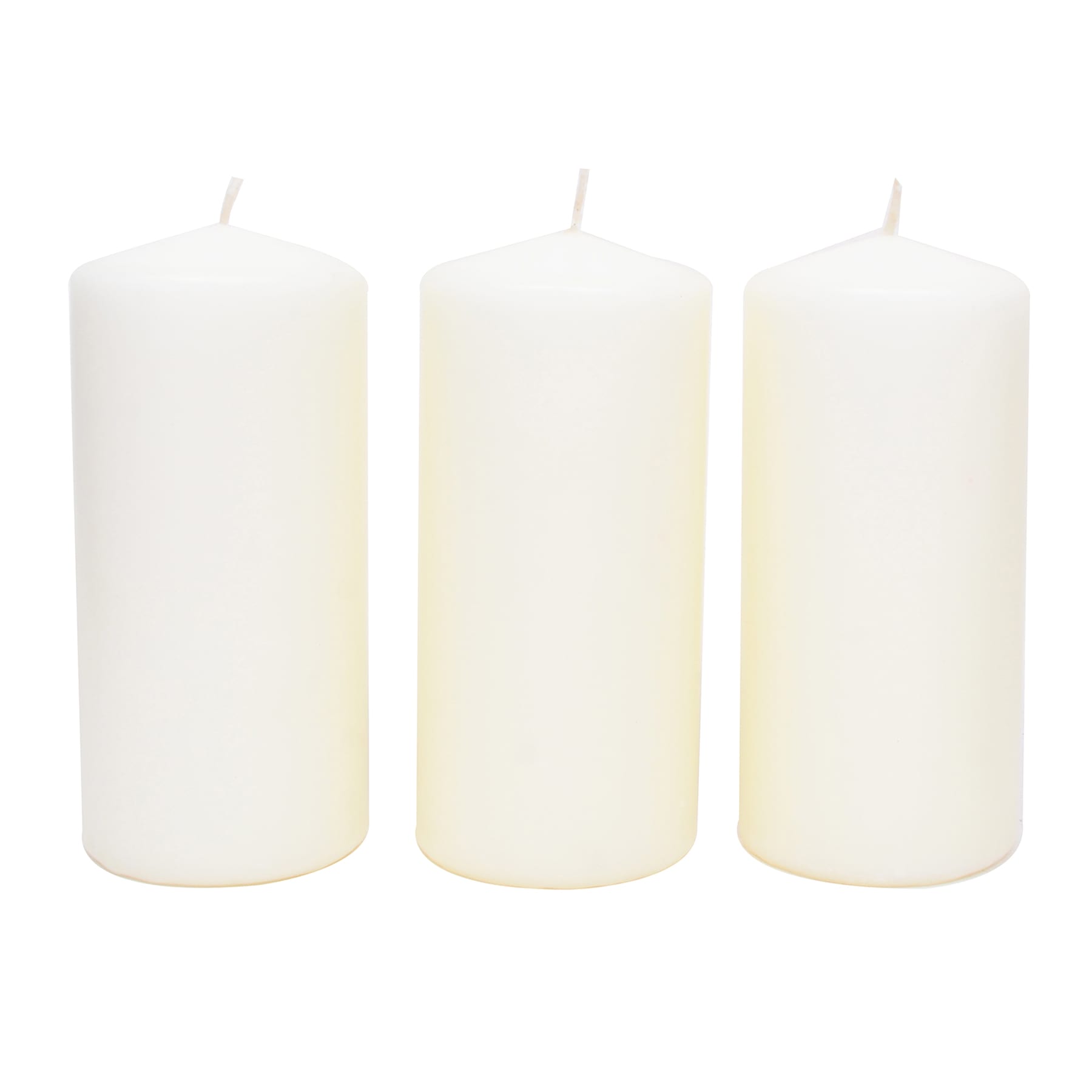3-Pack Ivory Unscented Overdip Pillar Candles, 5.6"