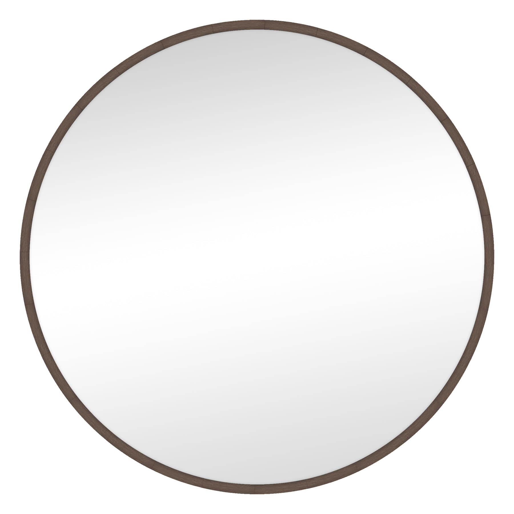 Brown Aluminum Round Wall Mirror, 14"