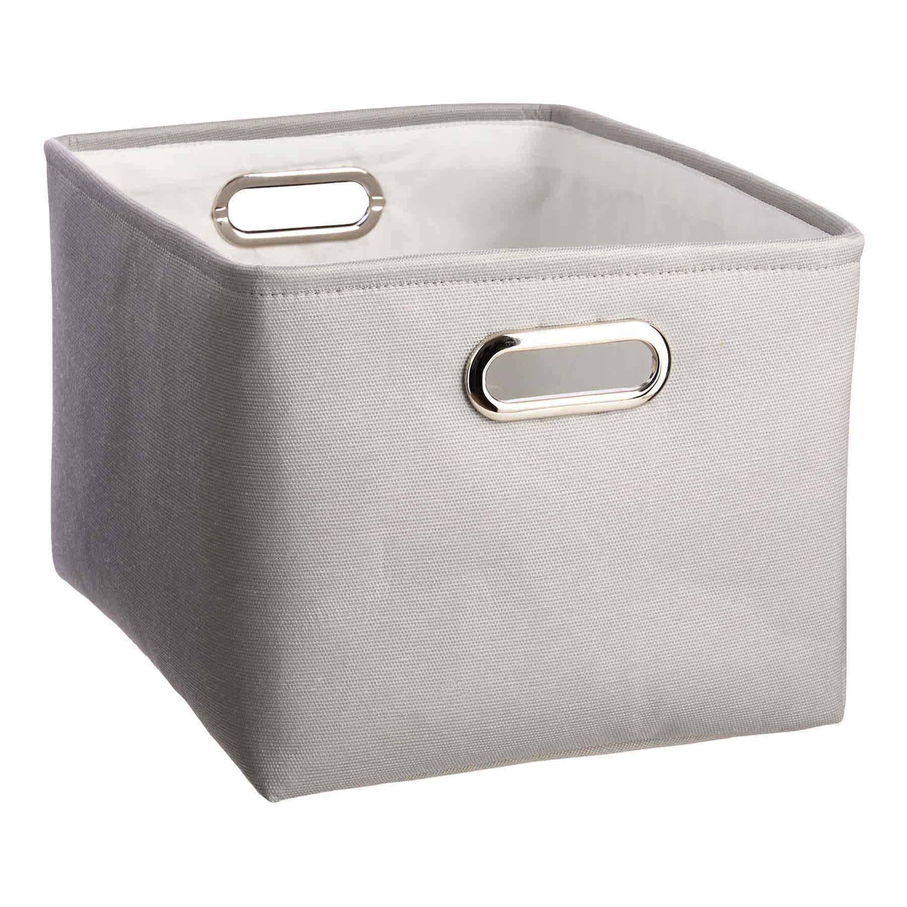Light Grey Rectangle Fabric Storage Basket, 16.1x11