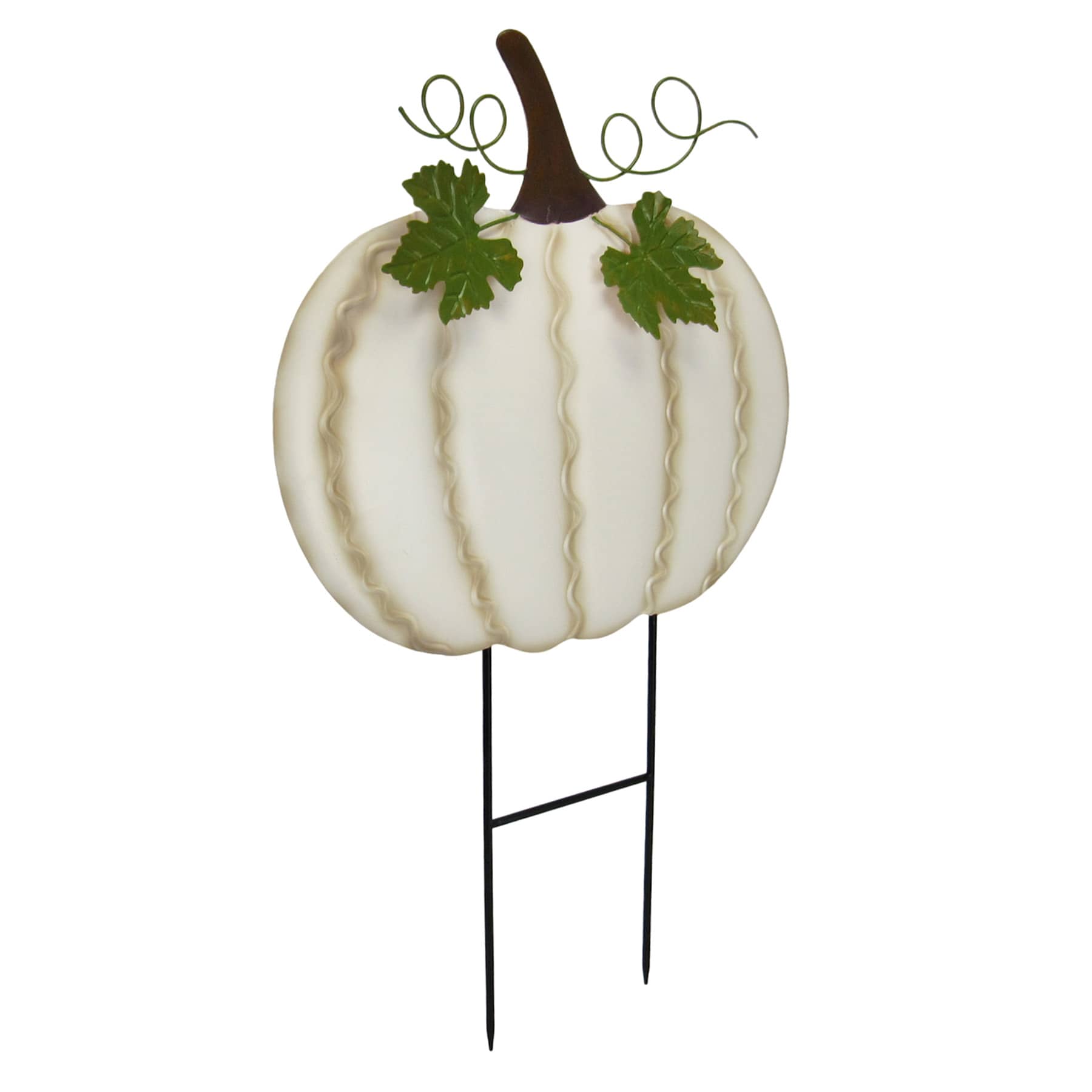 Homespun Harvest White Pumpkin Yardstake, 28"