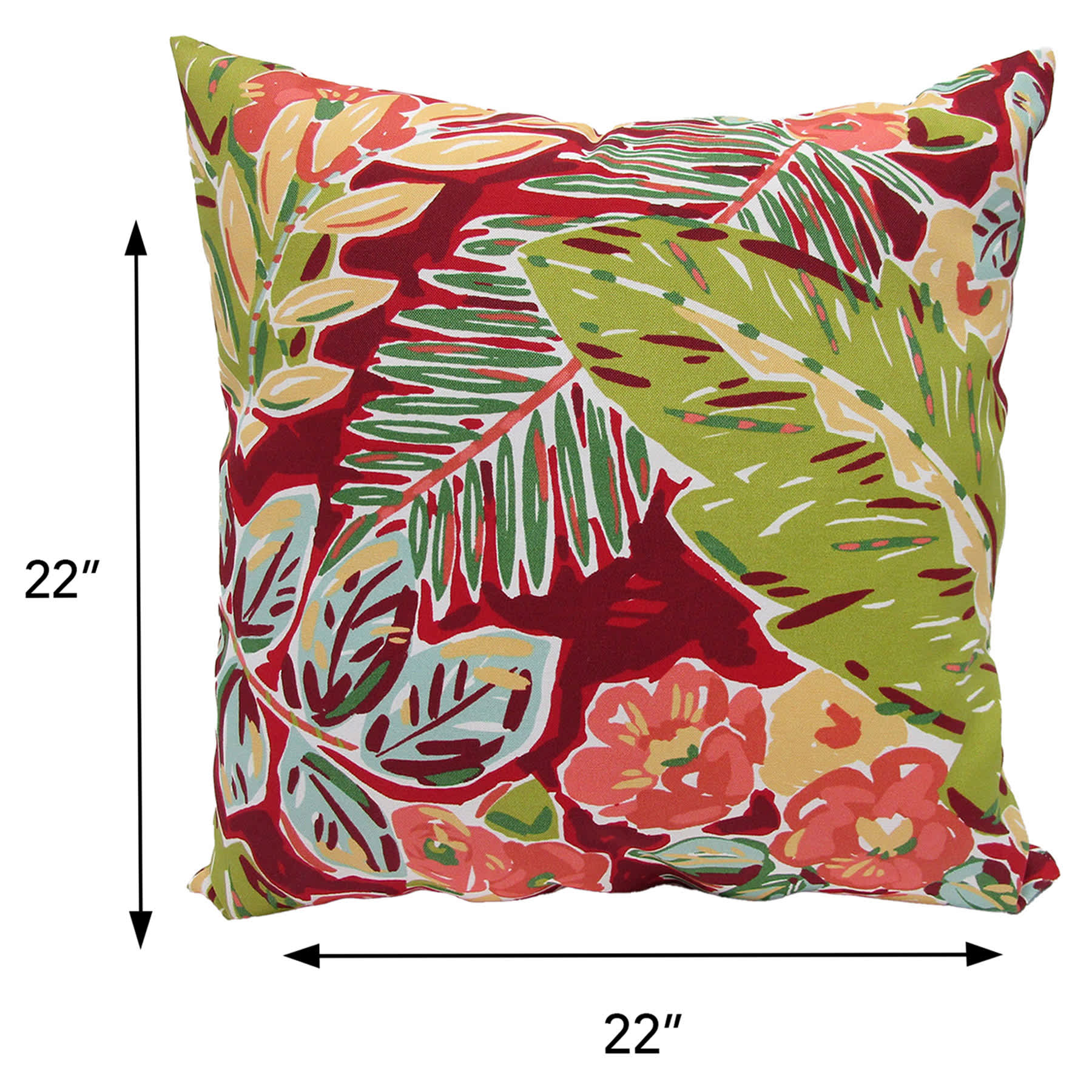 Tropical Cherry Oversized Square Outdoor Throw Pillow, 20"