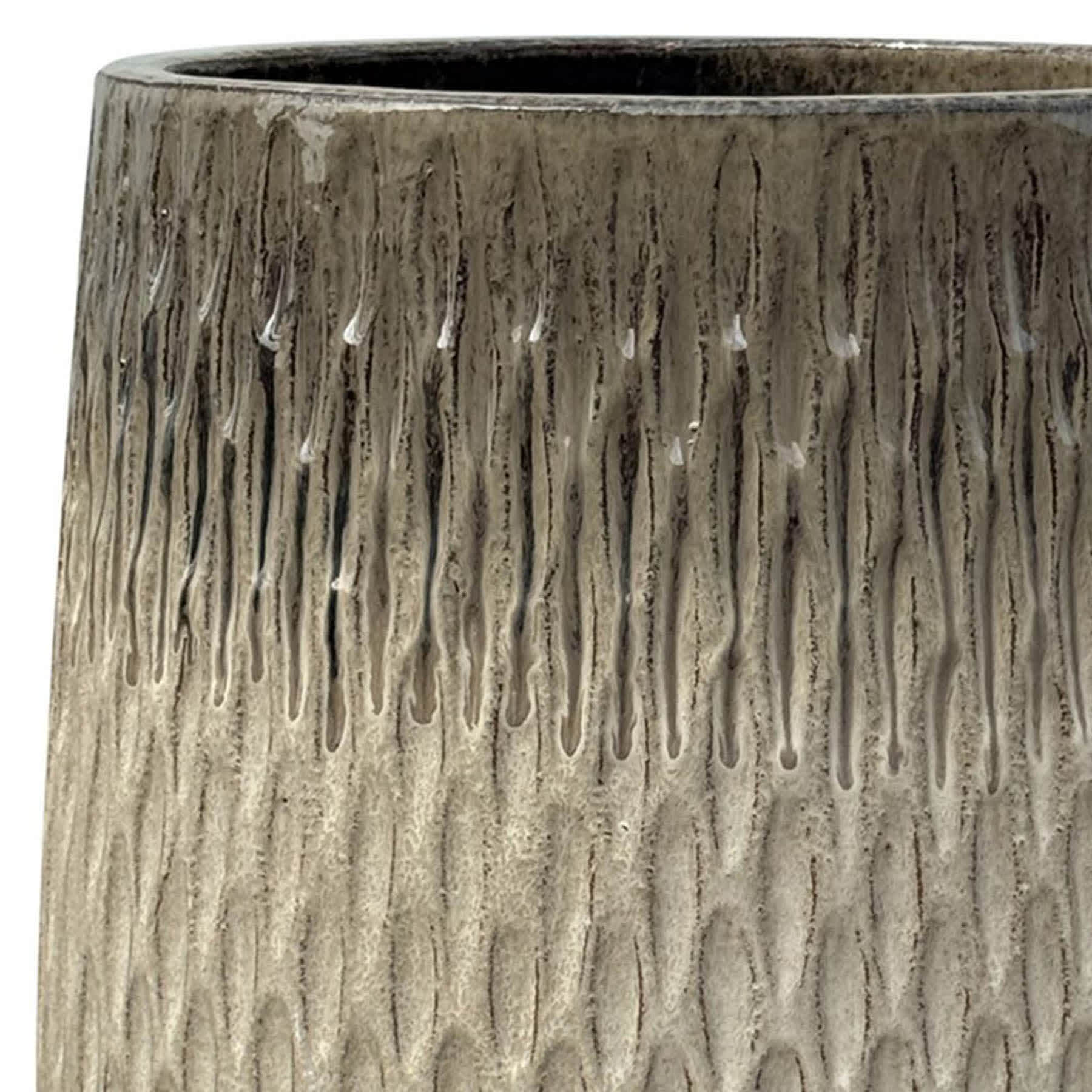 Honeybloom Neutral Two-Tone Sasha Ceramic Outdoor Planter, Large