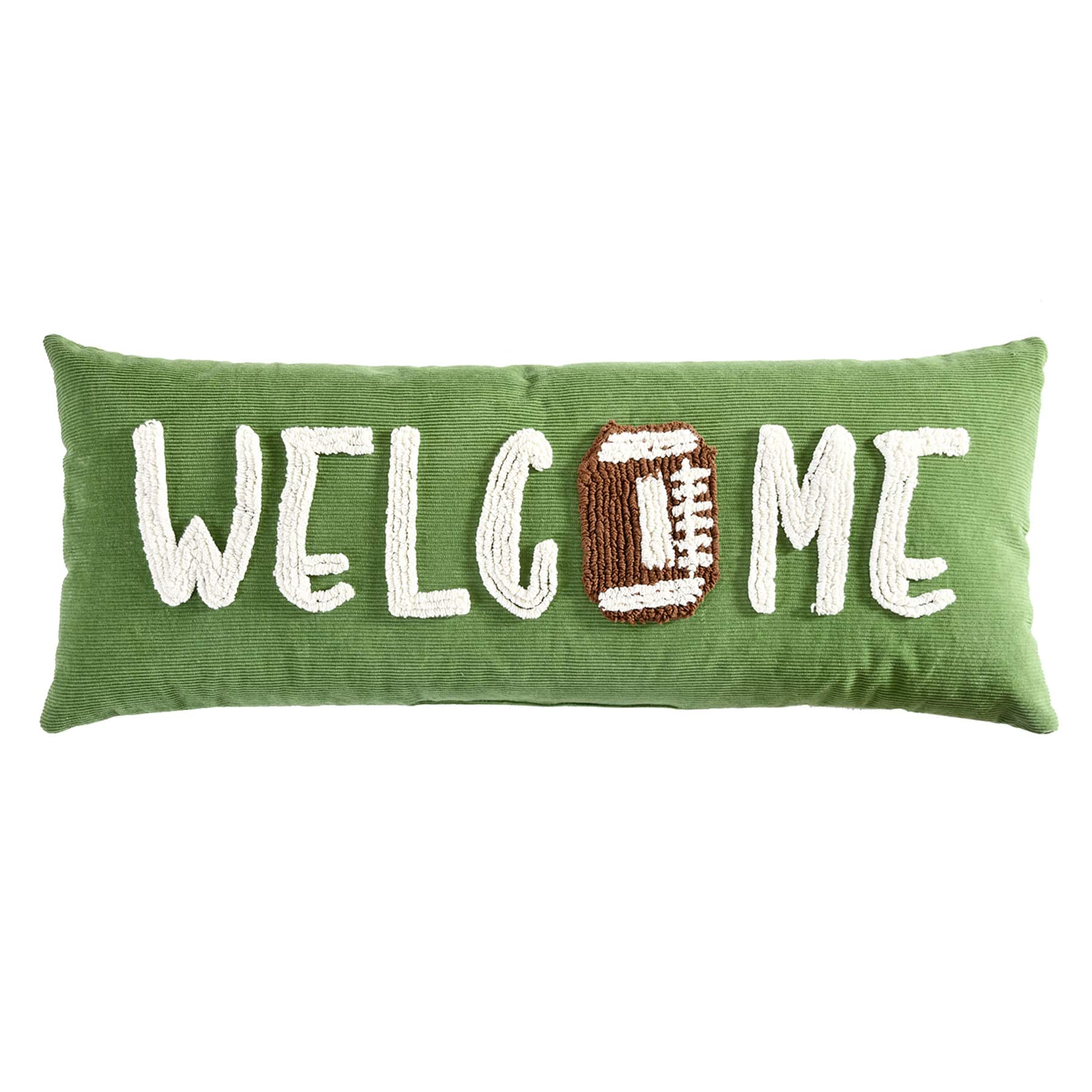 Homespun Harvest Welcome Football Throw Pillow, 14x36