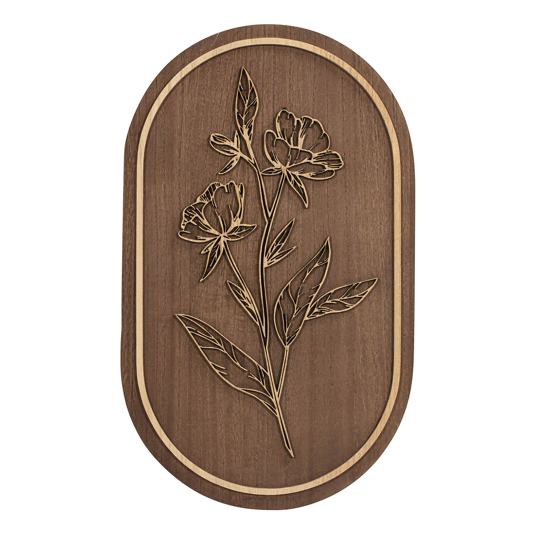 Brown & White Flower Wall Art, 12x20