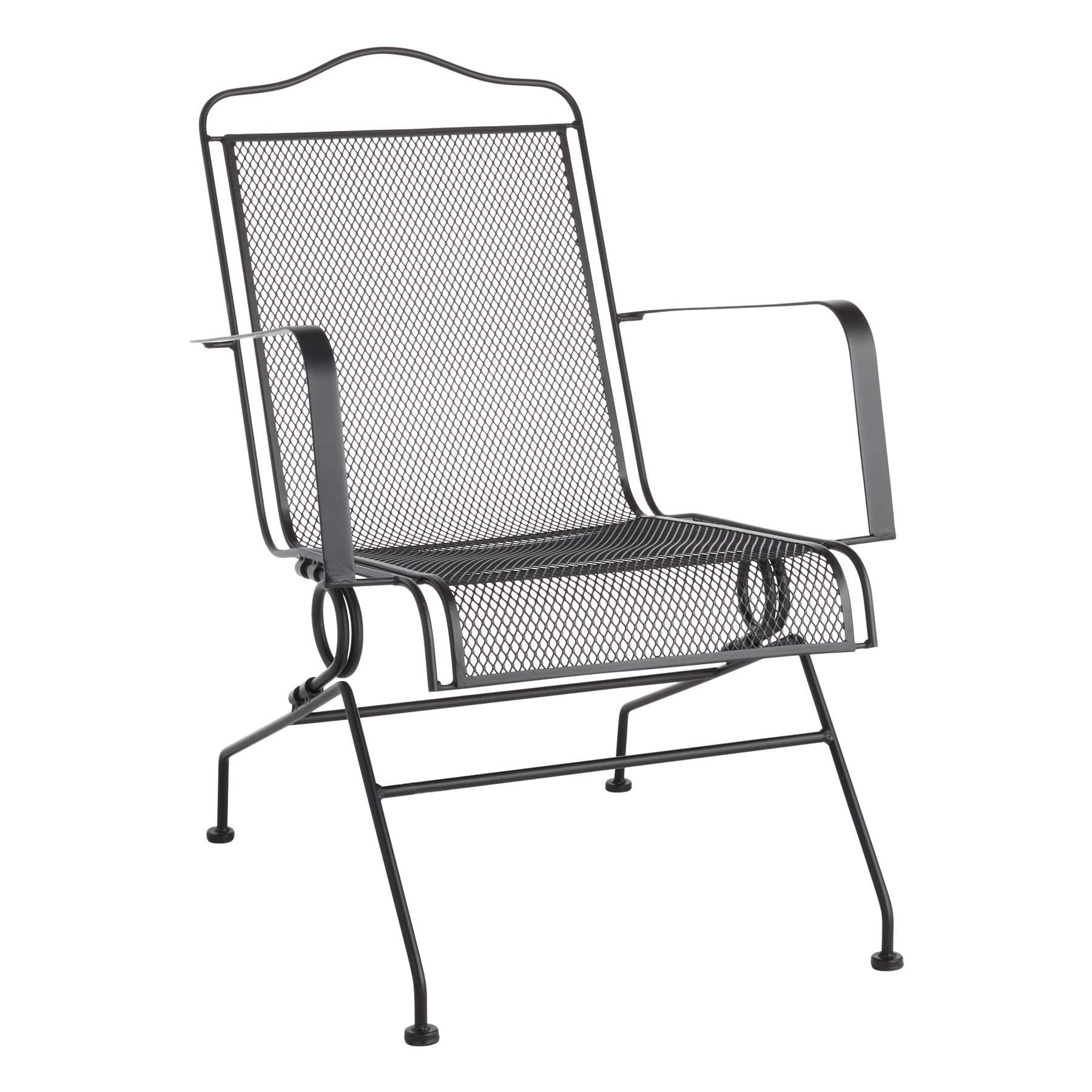 Woodhill Metal Motion Patio Dining Chair, Black