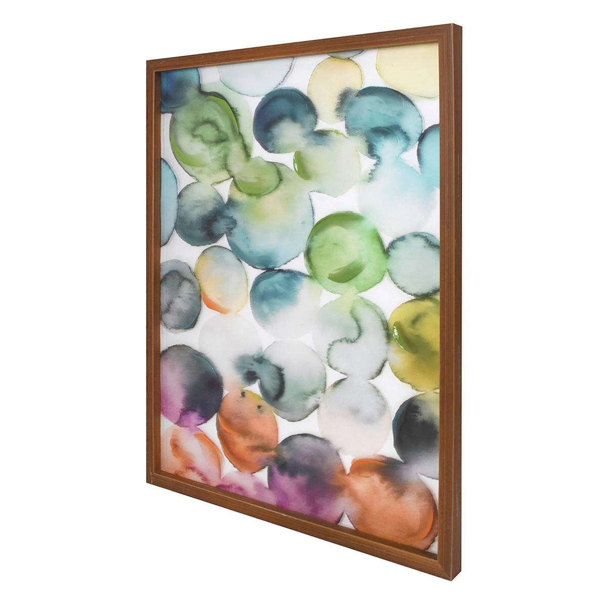 Glass Framed Colorful Abstract Print Wall Art, 16x20