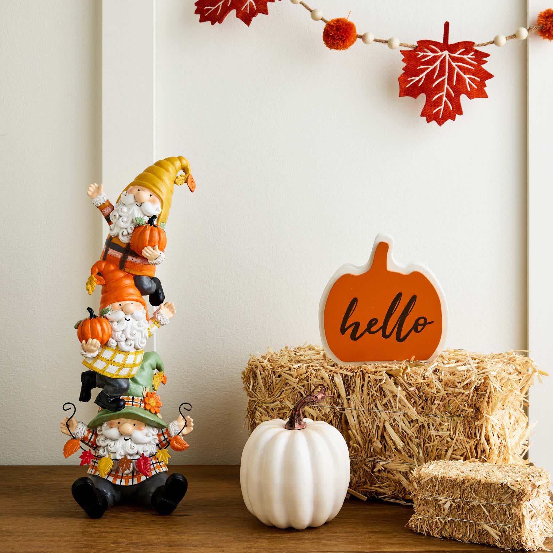 Homespun Harvest Gnome Stack, 16"