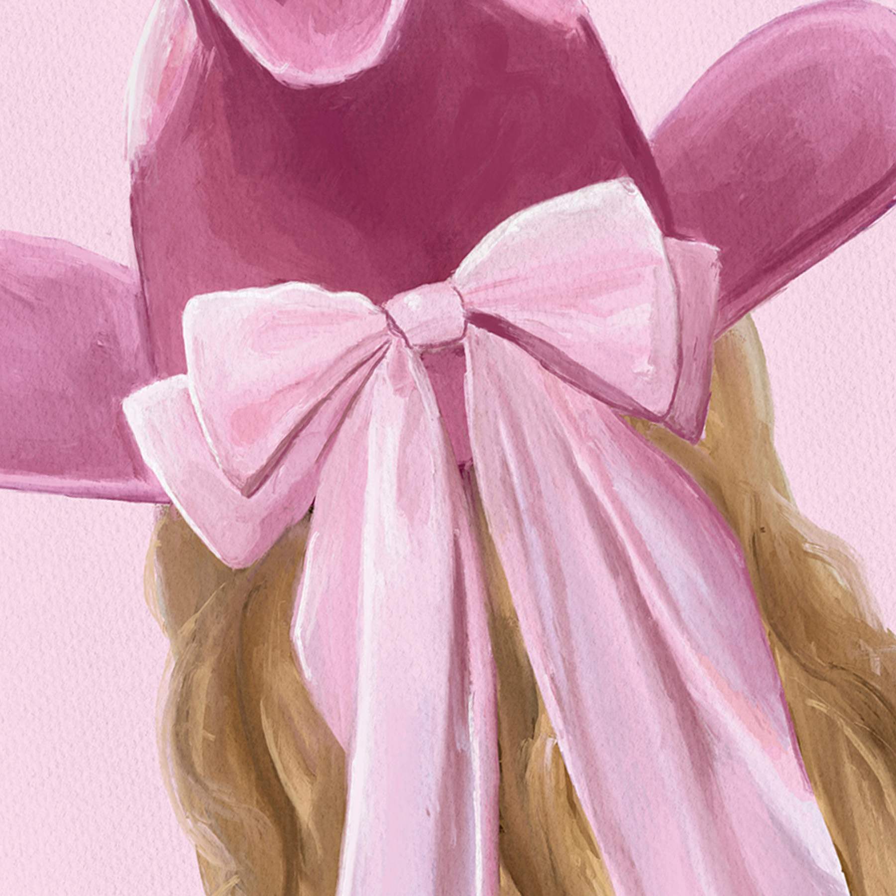 Cowgirl Hat with Bow Canvas Wall Art, 12"