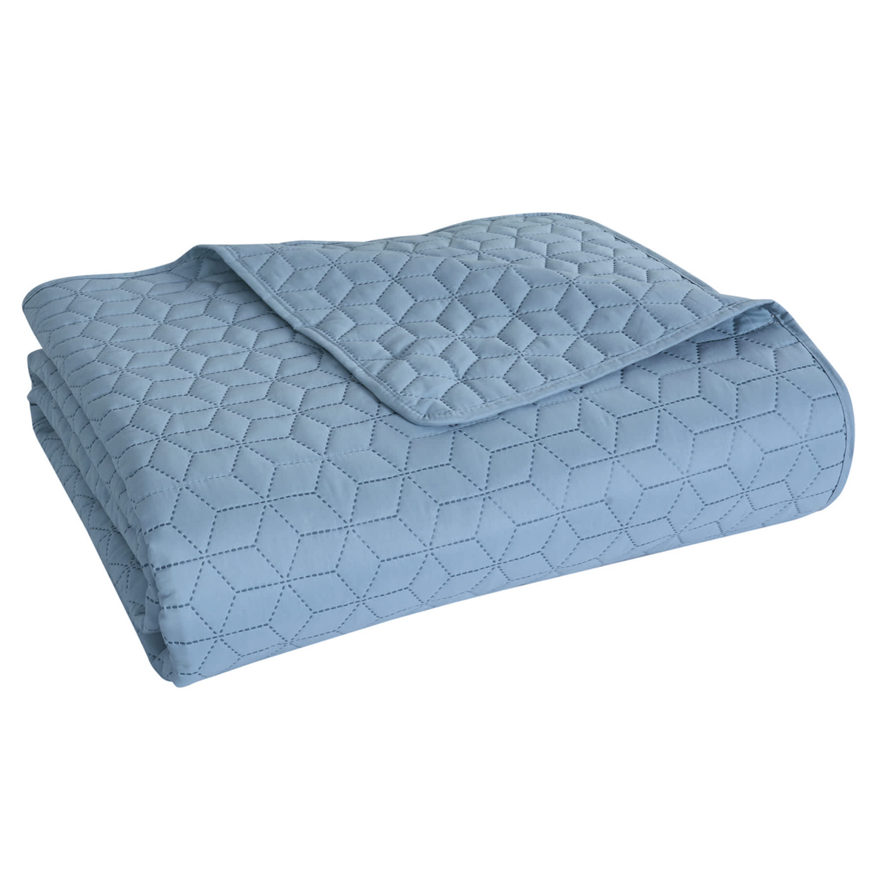 Blue Geometric Pinsonic Quilt, Full/Queen