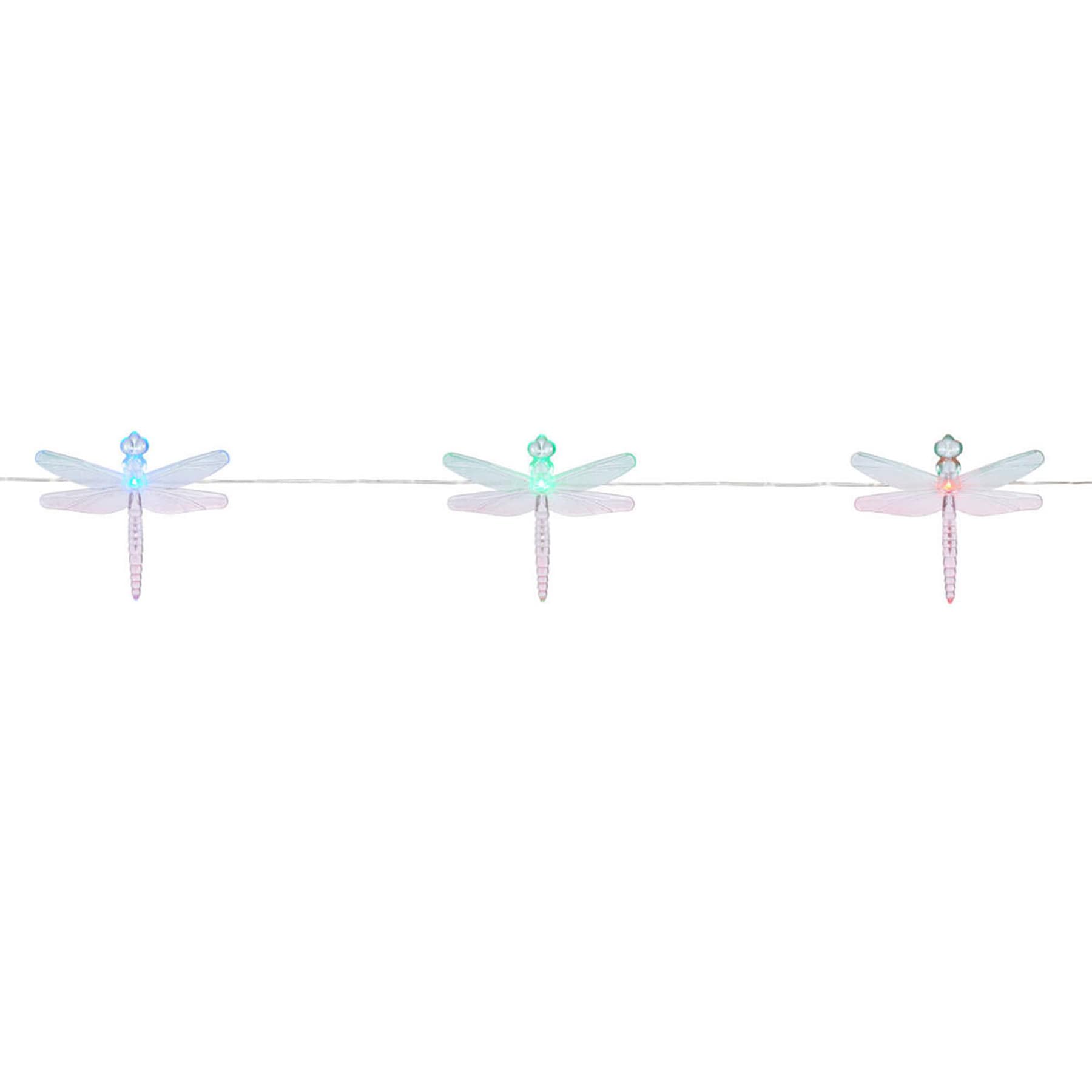 10-Count Solar LED Color Change Dragonfly String Lights