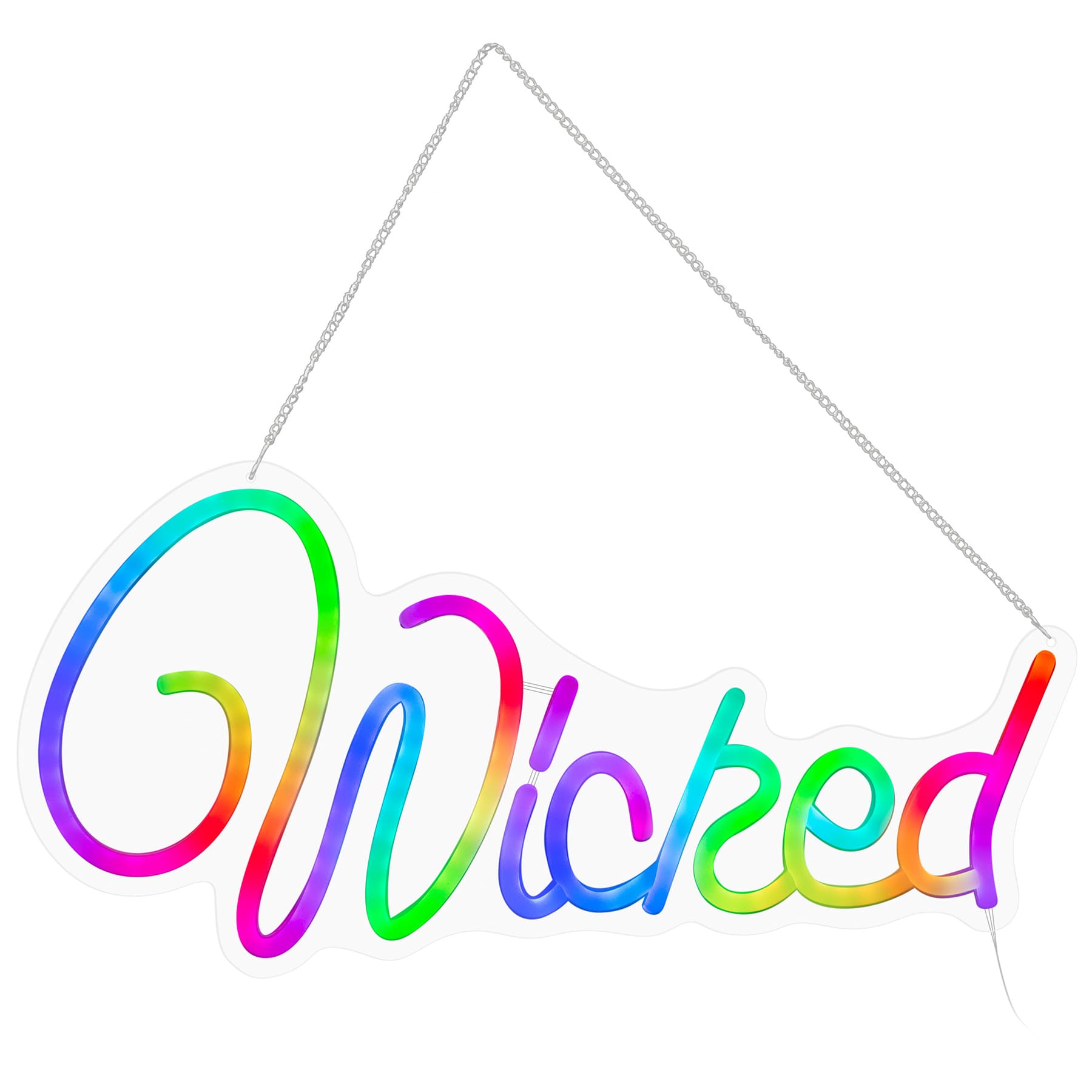 Multicolor Neon Wicked Hanging Halloween Decor