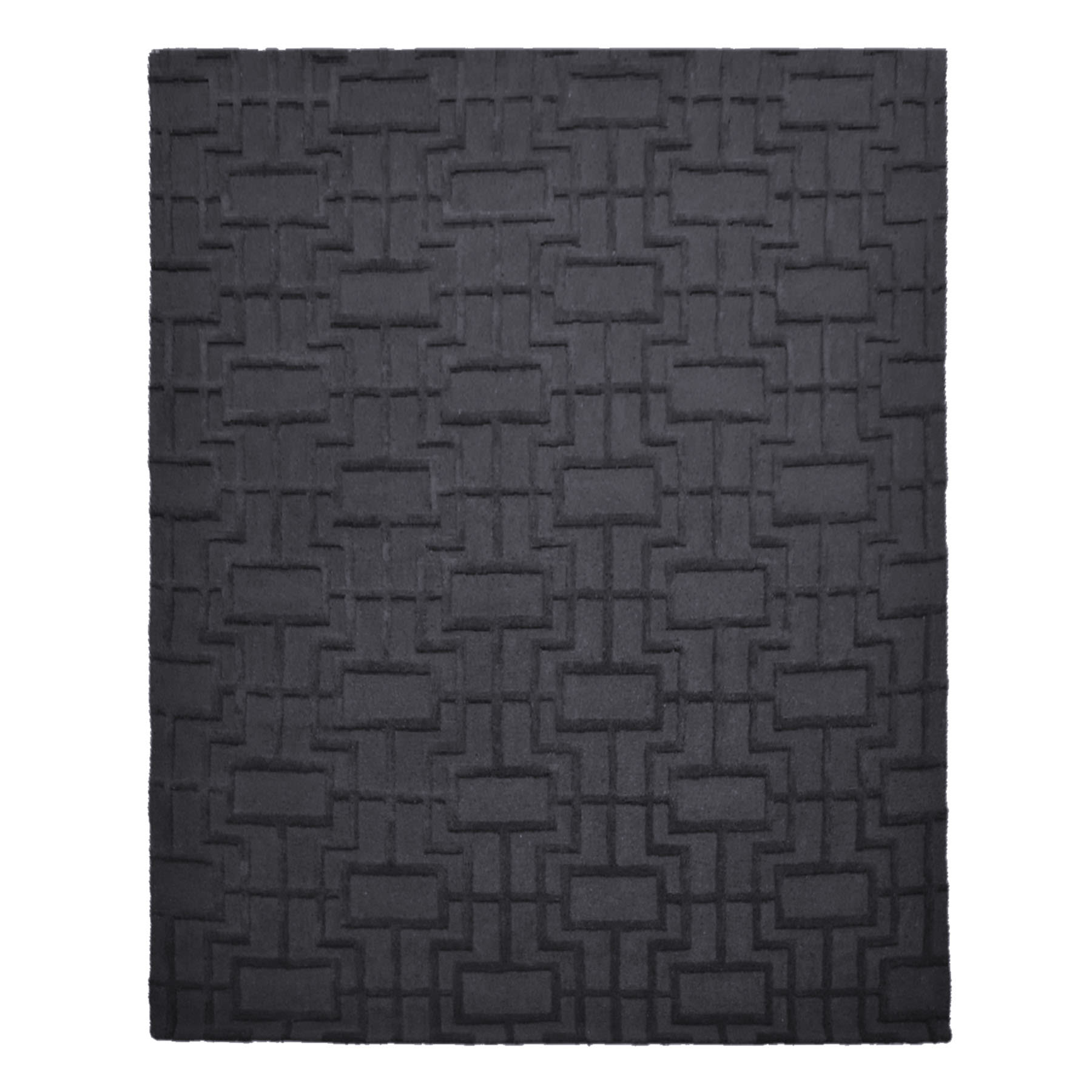 (A481) Crosby St. Black Geometric Line Area Rug, 8x10
