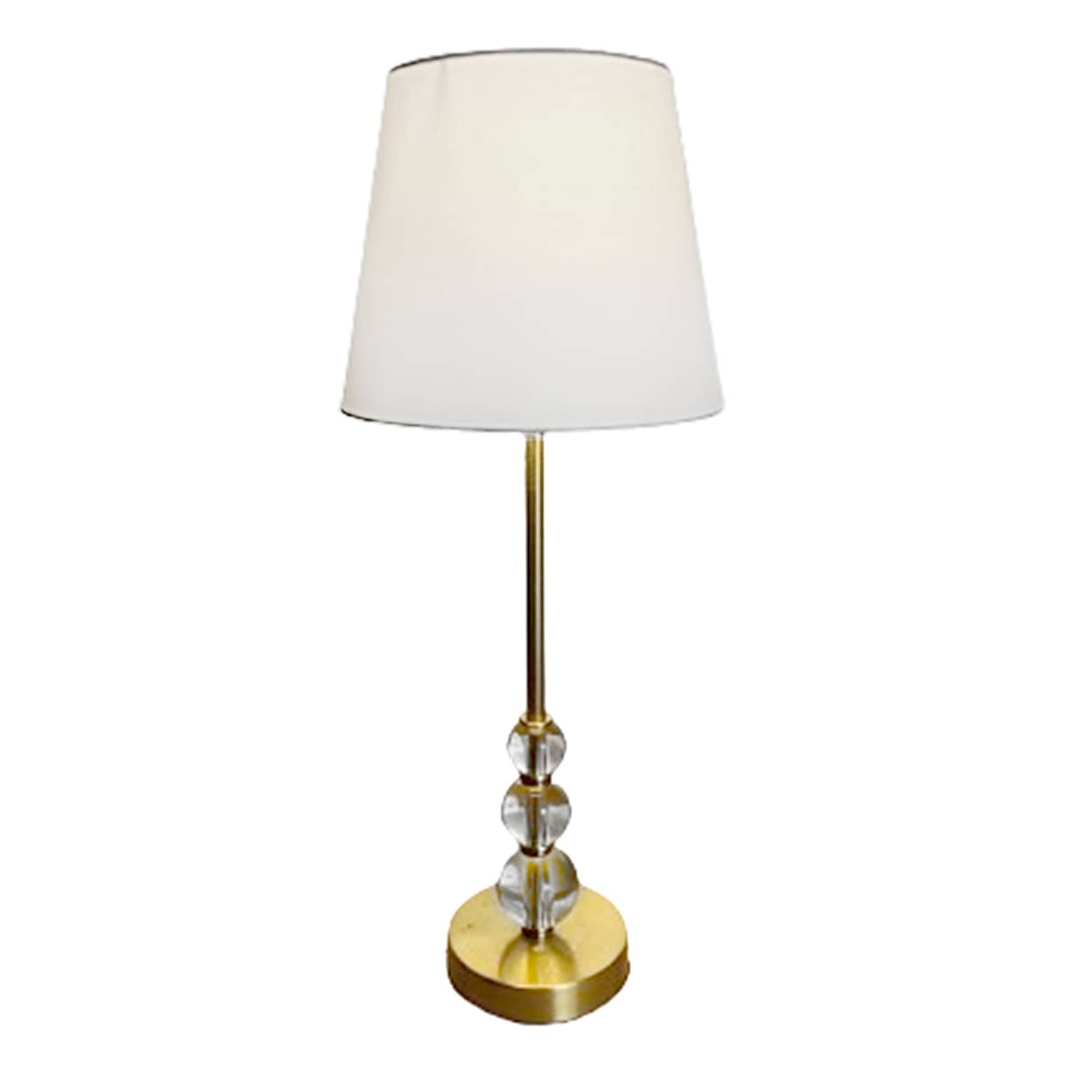 Providence Gold Stacked Crystal Buffet Large Table Lamp with Shade, 28"