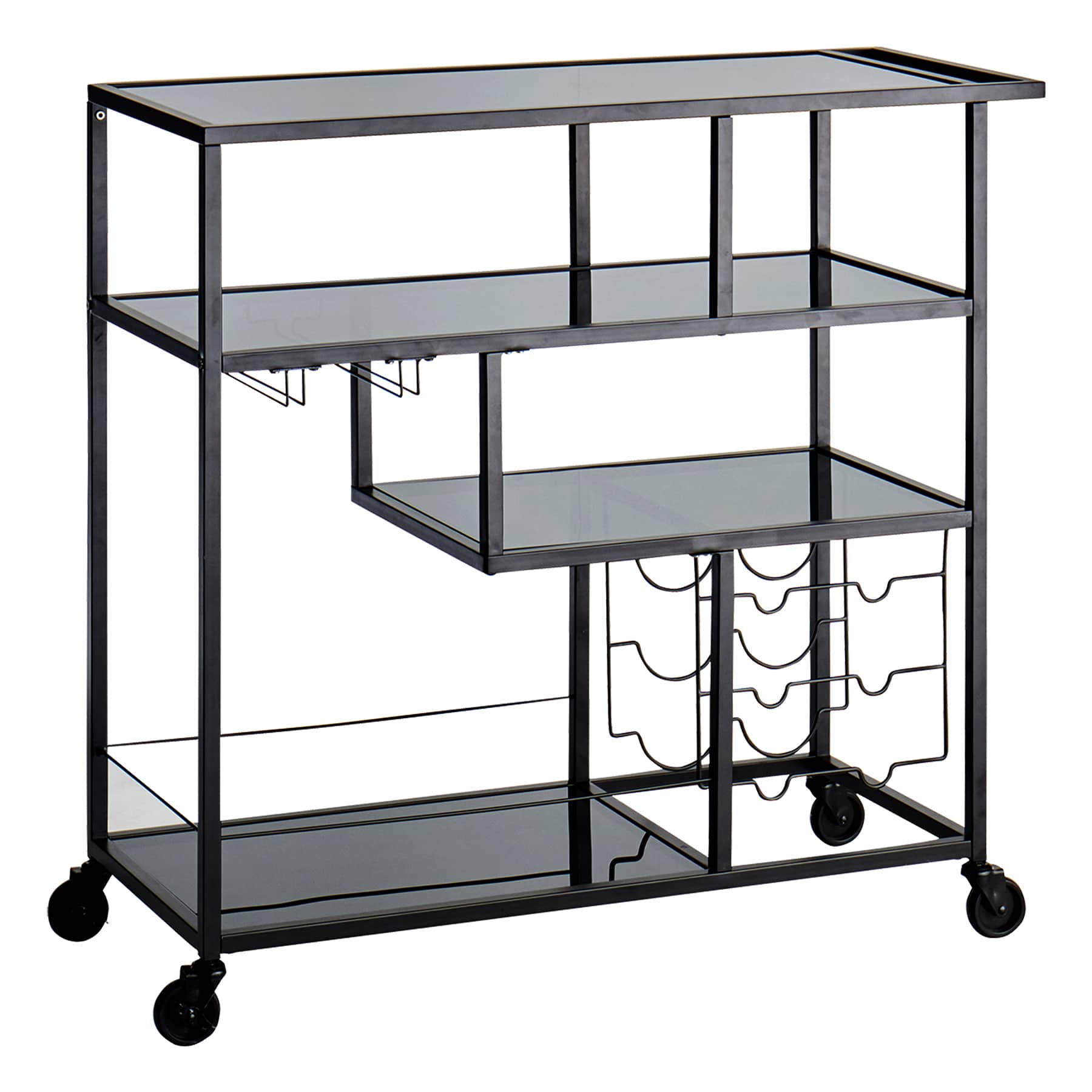Crosby St. Brooklyn Metal Bar Cart, Black
