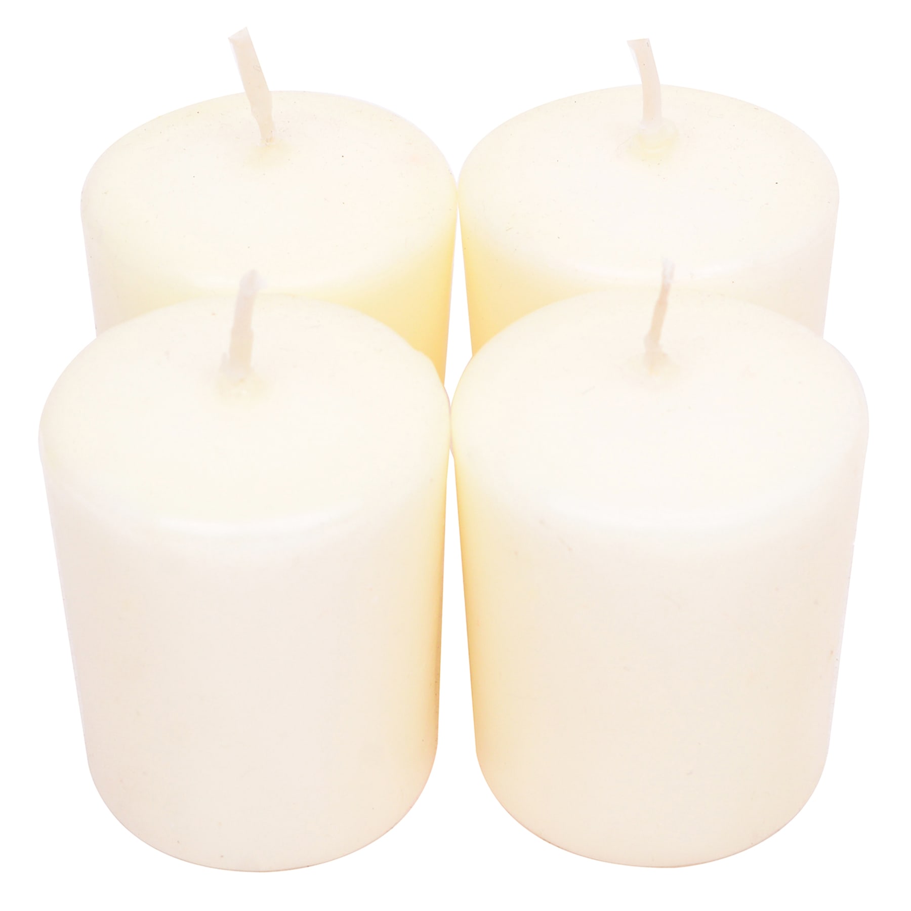 4-Pack Unscented Overdip Votive Candles, Ivory