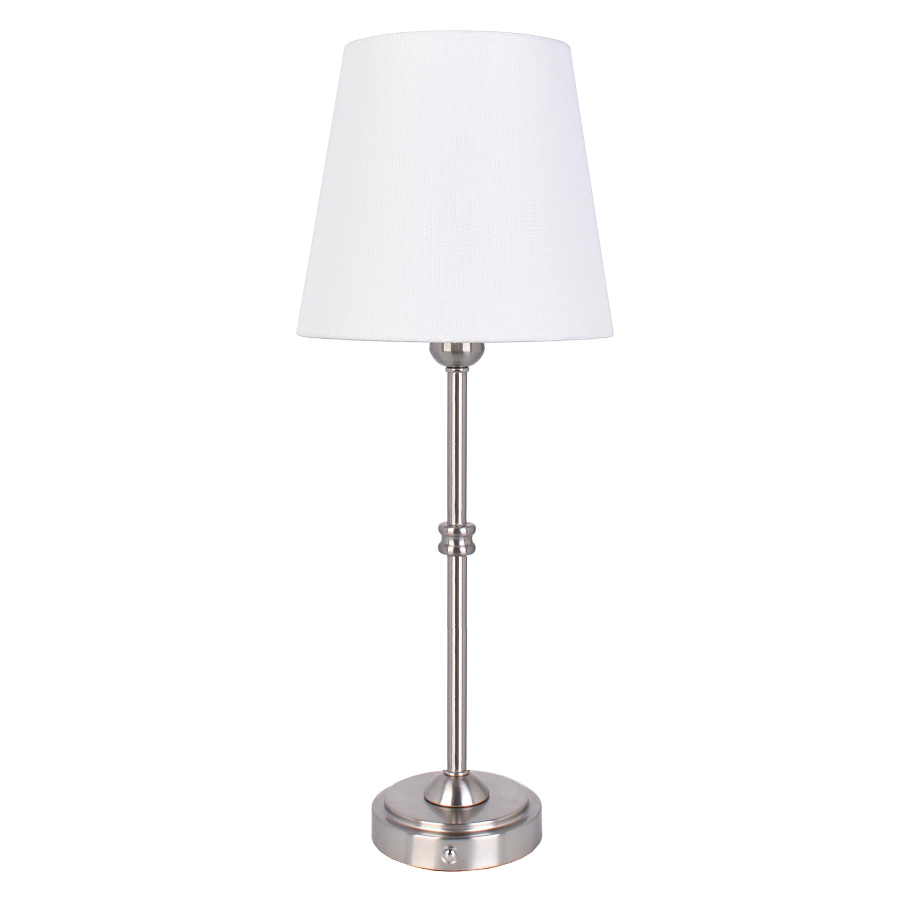 Brushed Silver Touch Dimmer Portable Rechargeable Buffet Lamp, 18"